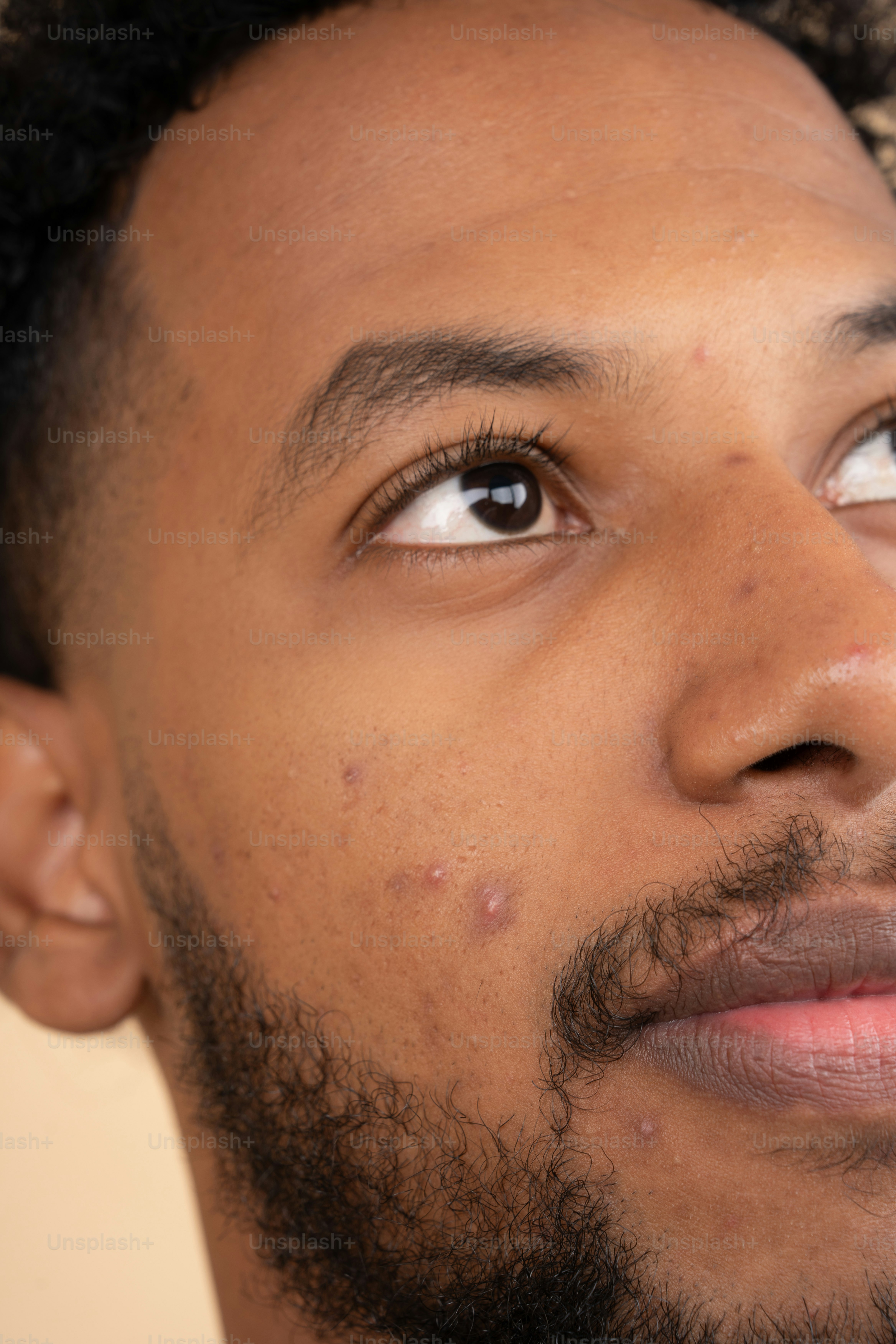 A close up of a man with a beard