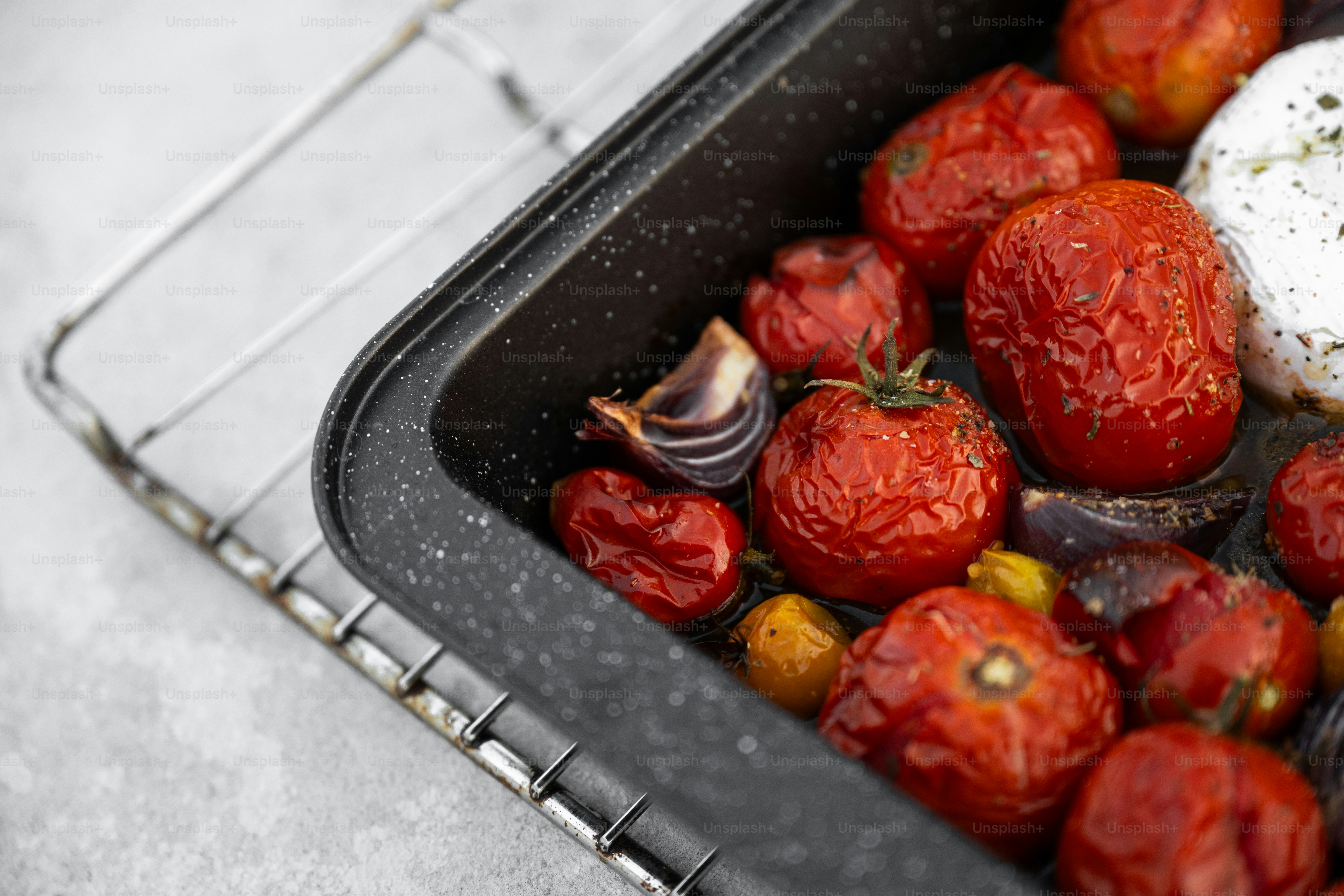 A close up of a container of food on a table