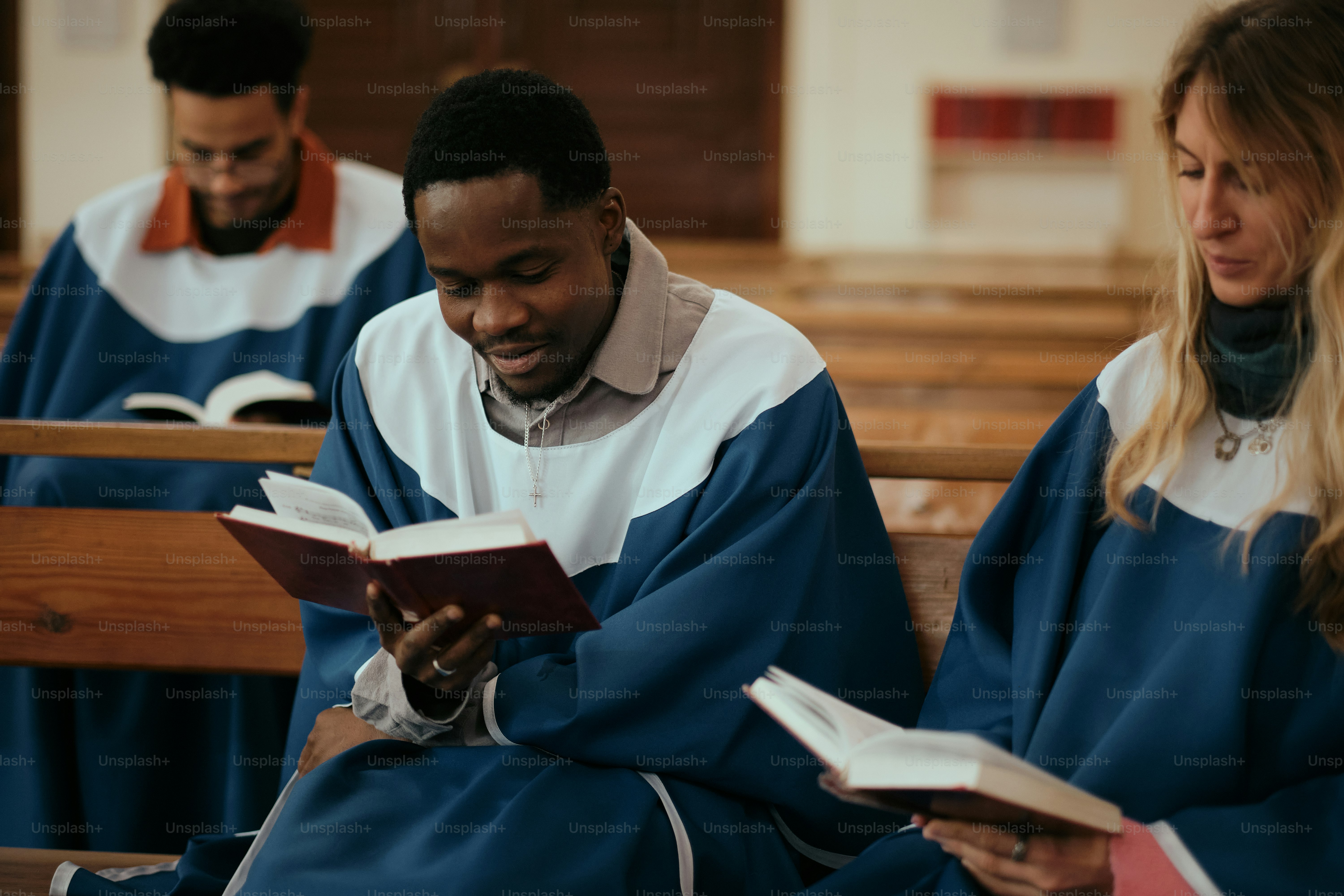 Church choirs in rehearsal