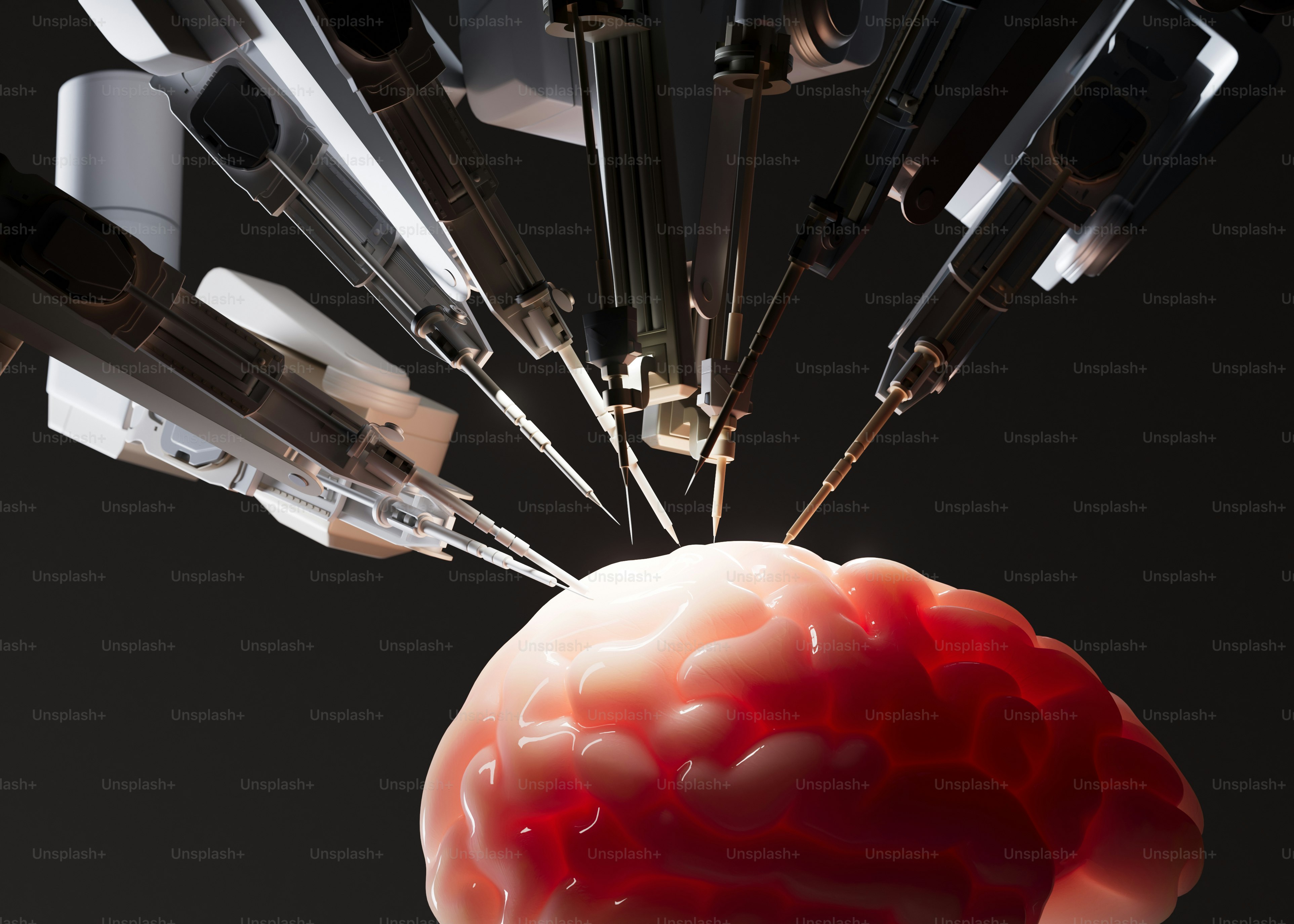 A group of medical instruments in the shape of a brain photo – Medical ...