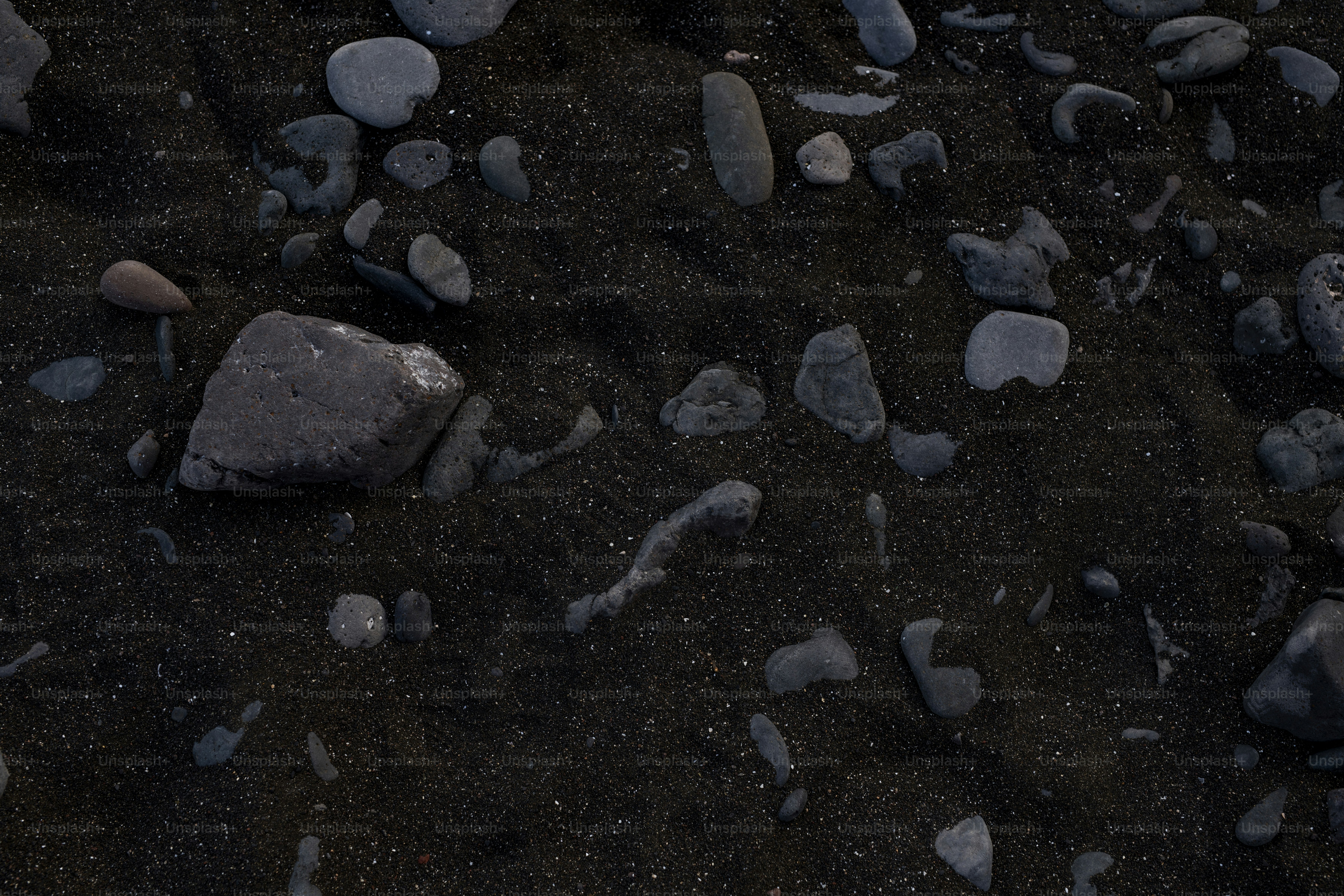 Rocks and gravel on a beach at night photo – Dark aesthetic Image on ...