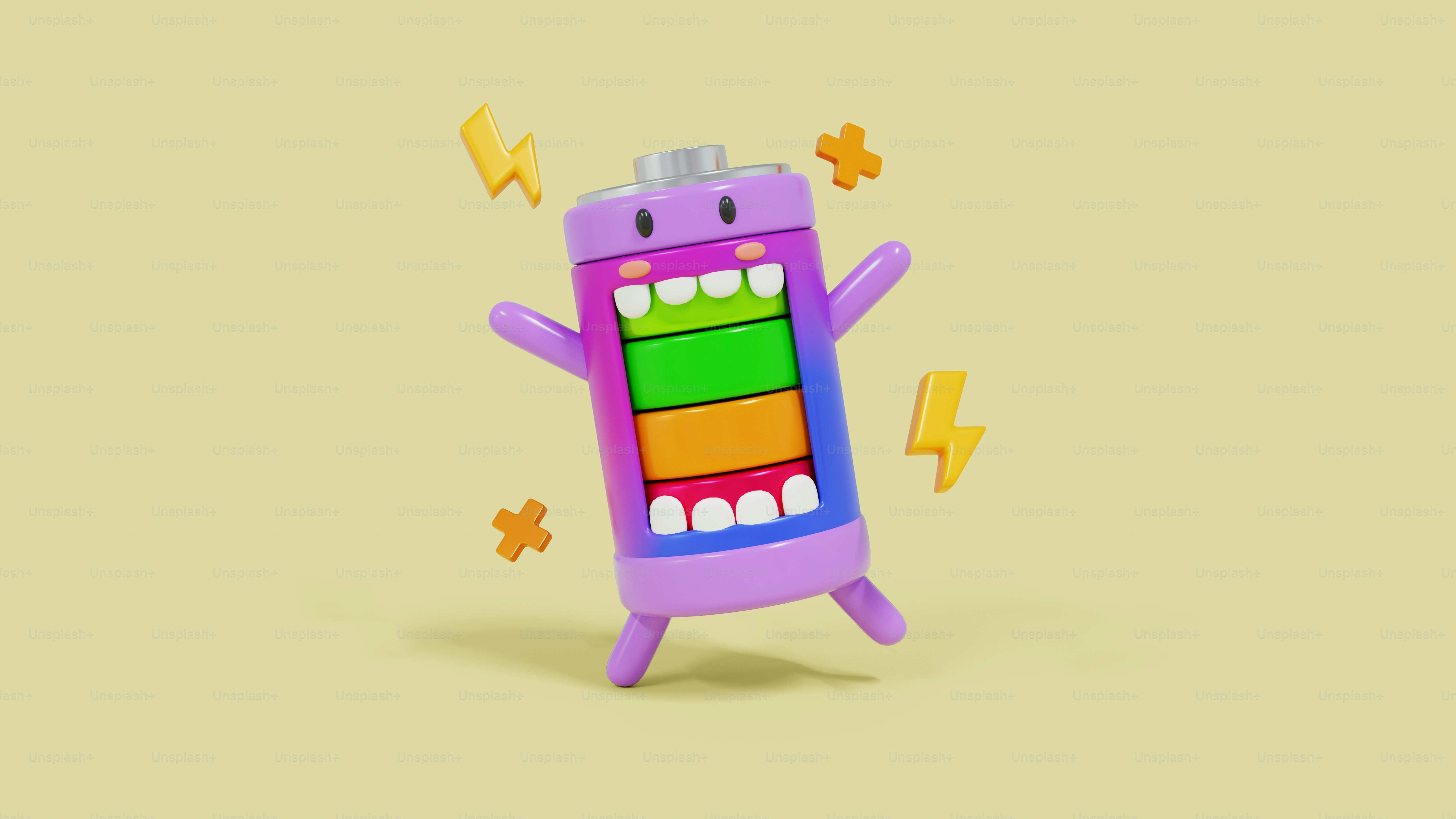 Un téléphone portable de dessin animé avec un visage heureux