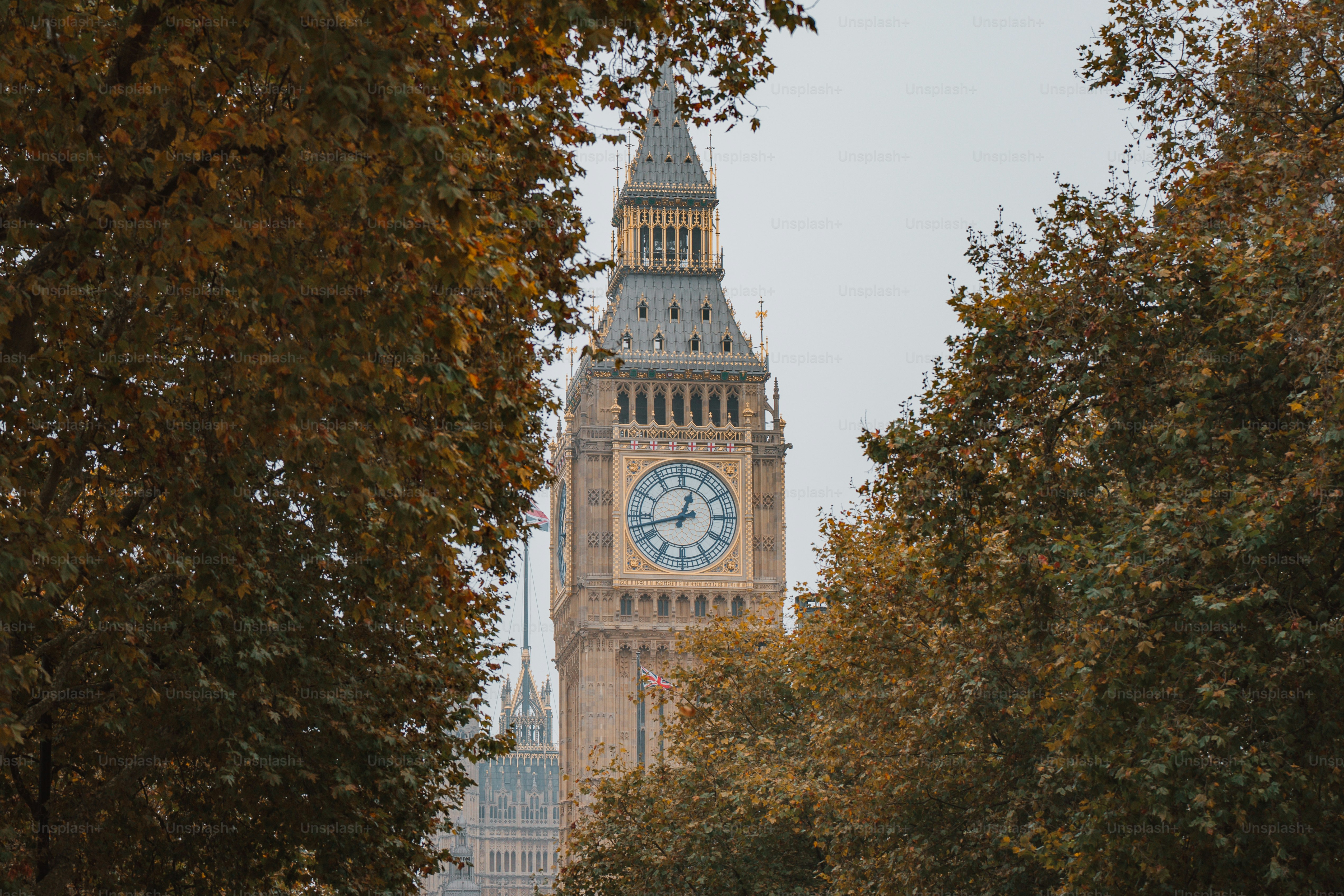 A large clock tower towering over a city