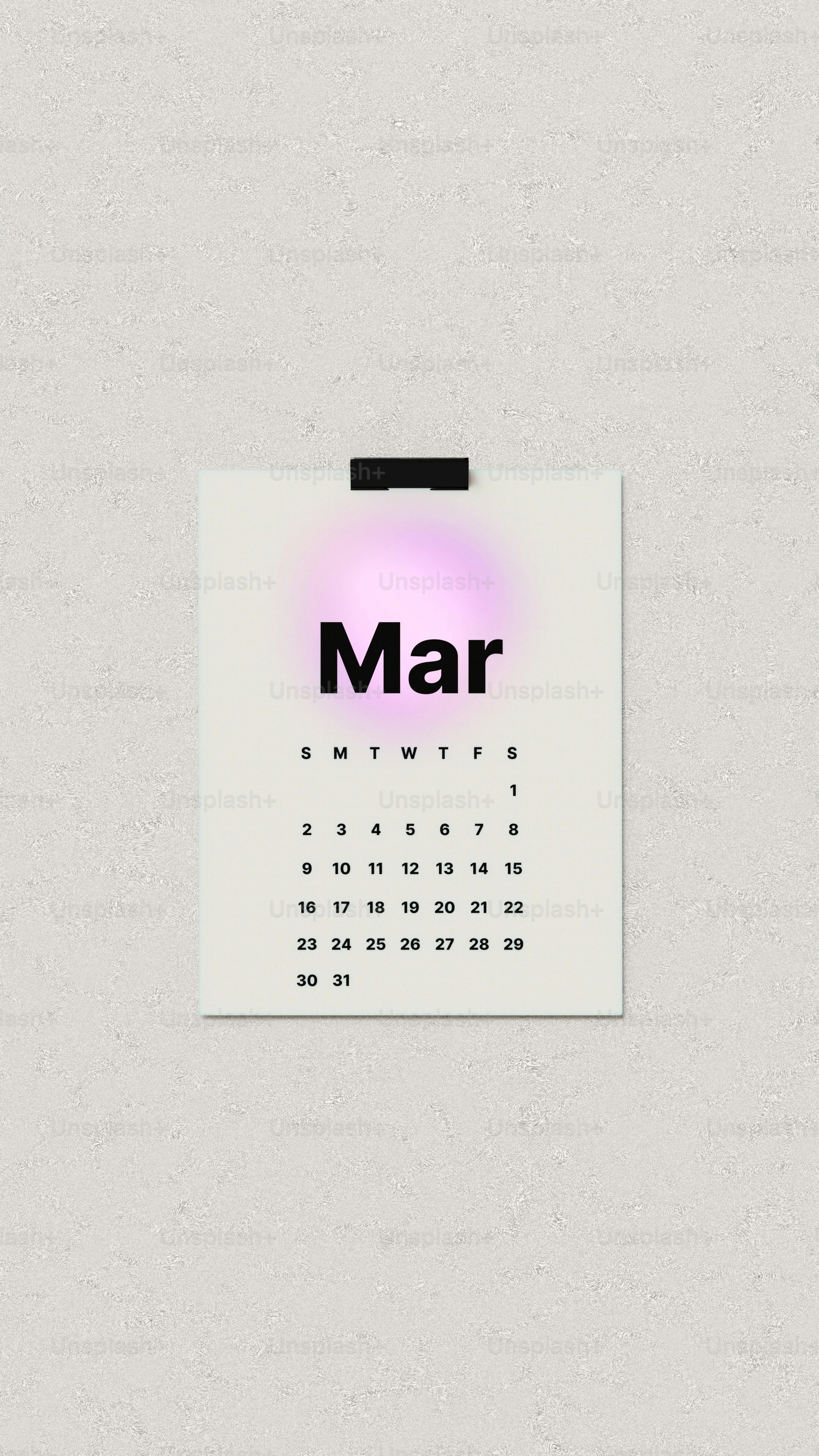 A calendar with the word mar on it