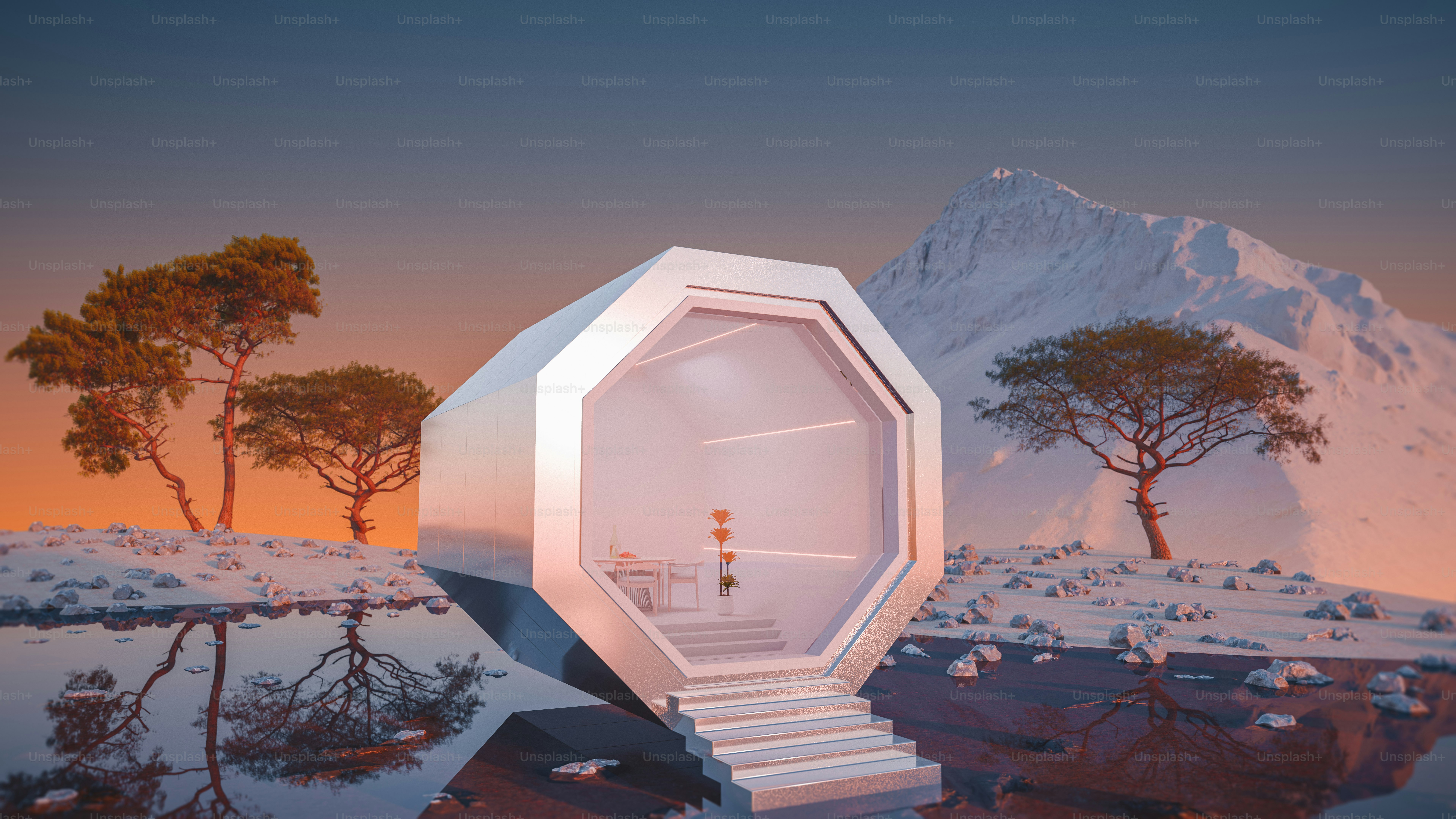 A picture of a snow covered mountain with trees in the background