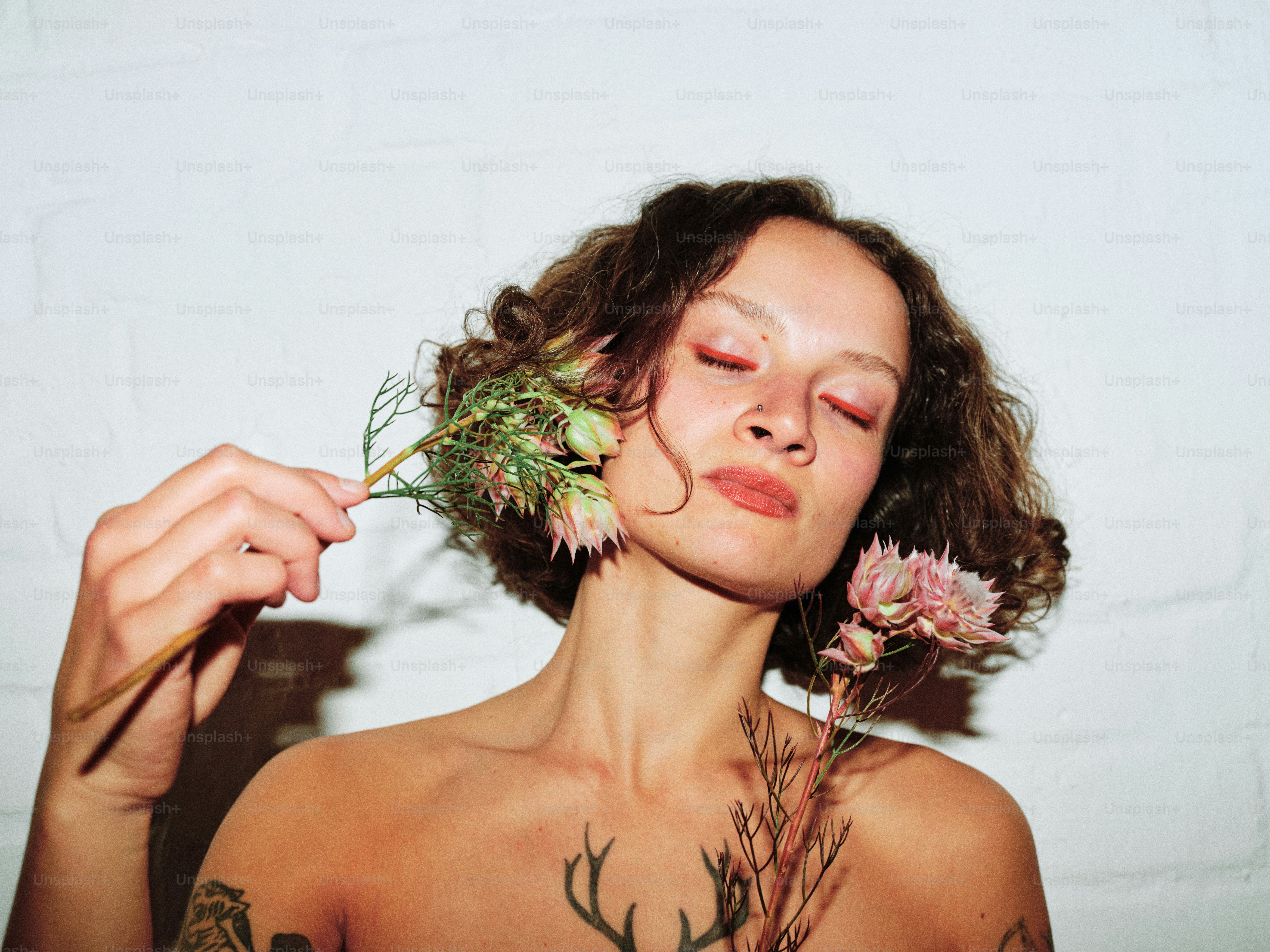 A woman with a flower in her hair