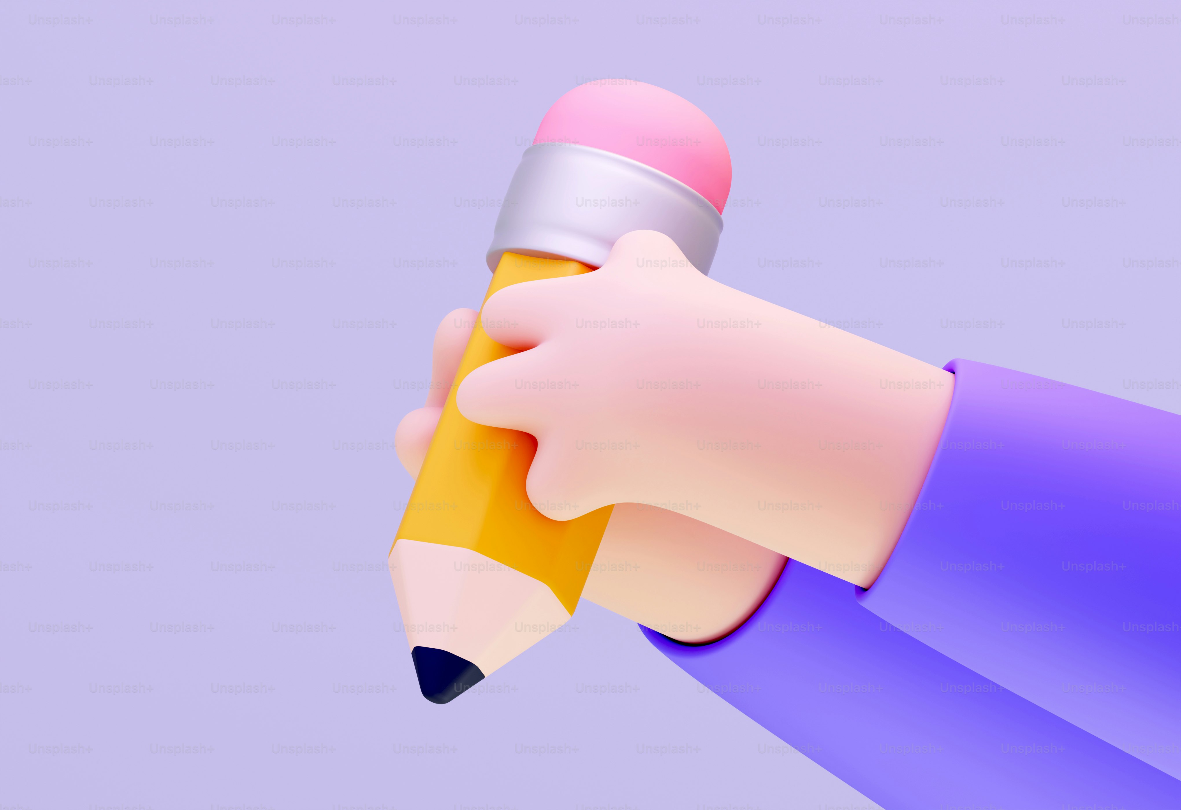 Eine Person, die einen Bleistift in der Hand hält