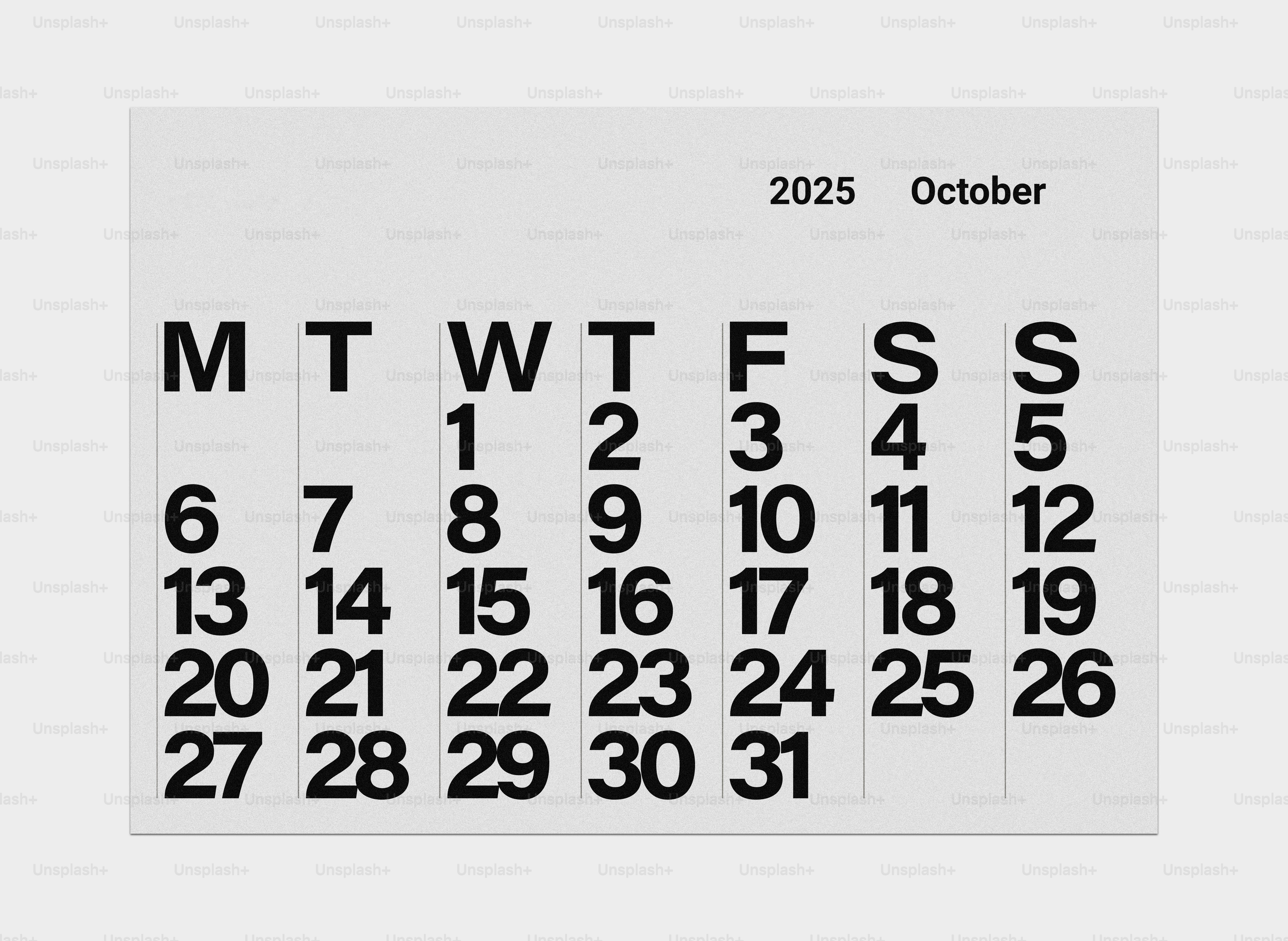 A calendar with the date of the month on it