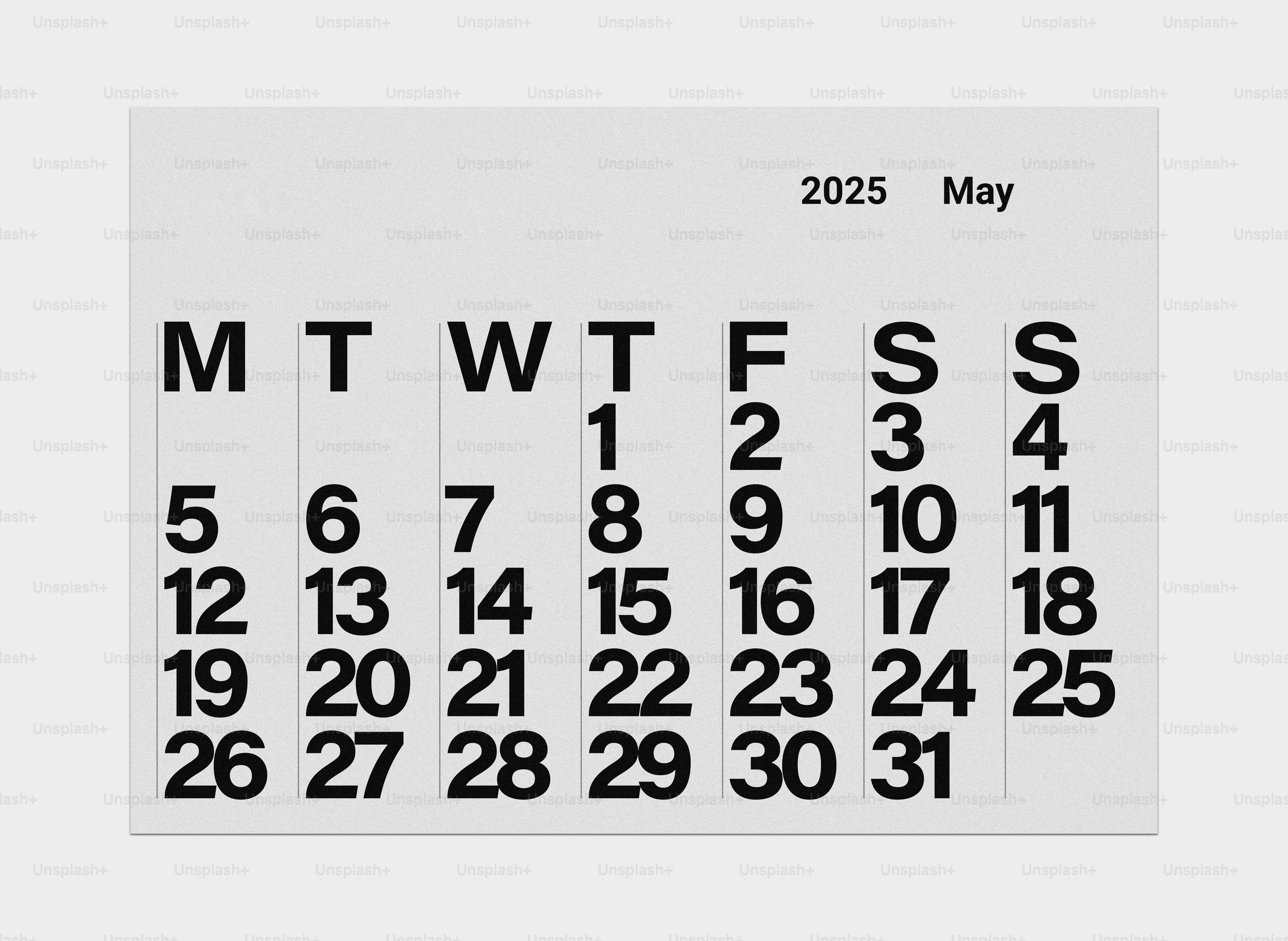 A black and white photo of a calendar