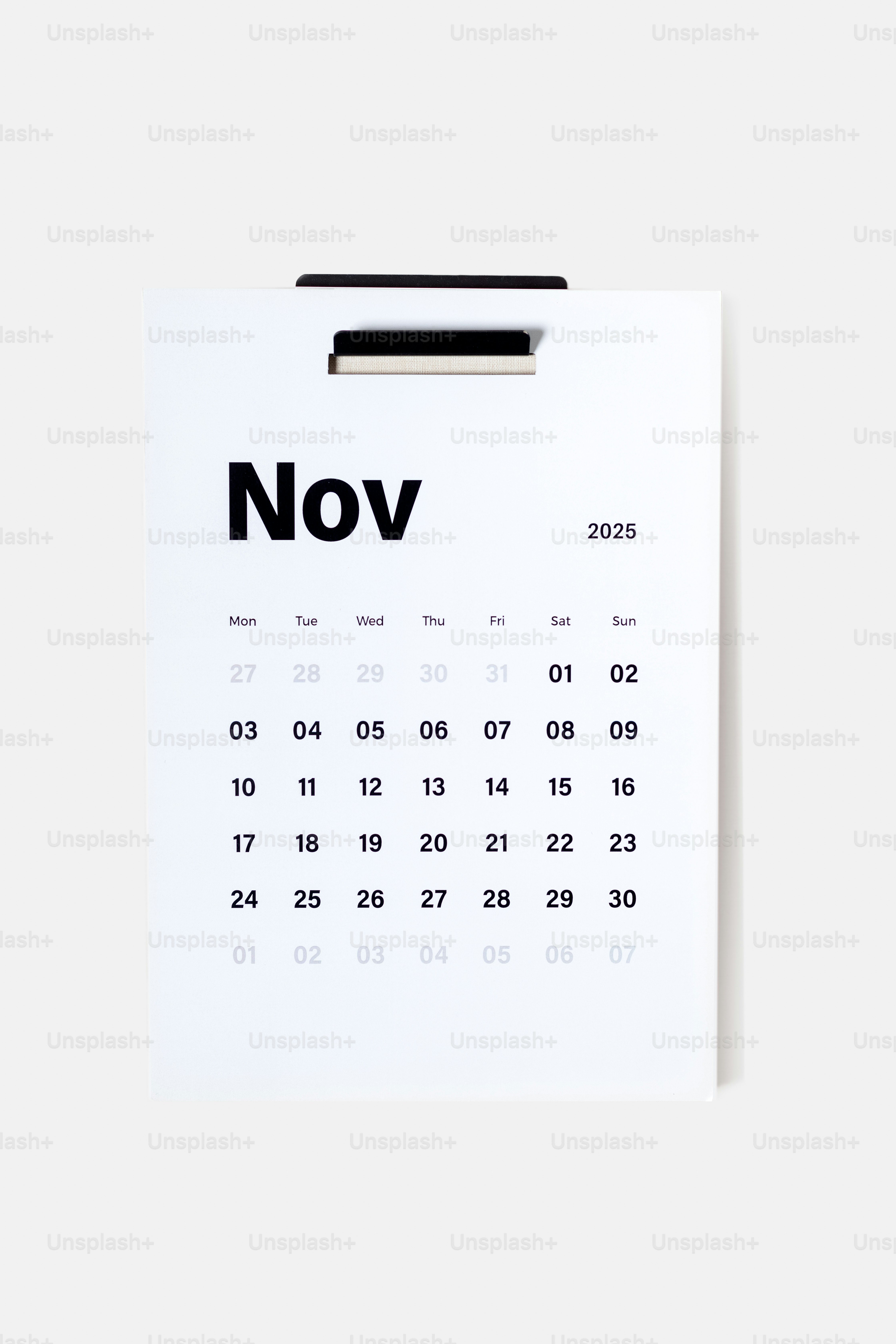 A calendar with the word november written on it