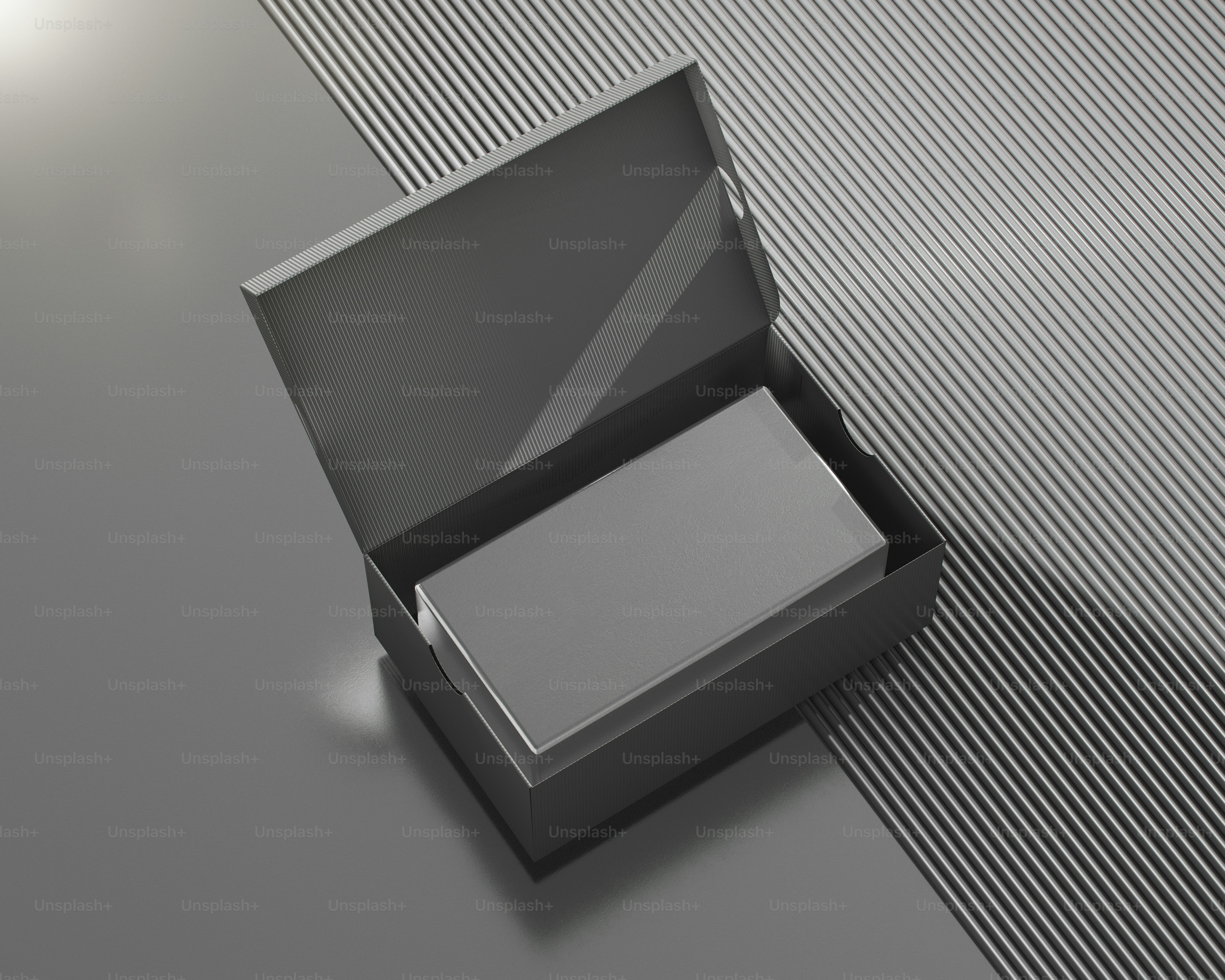 An open box sitting on top of a table