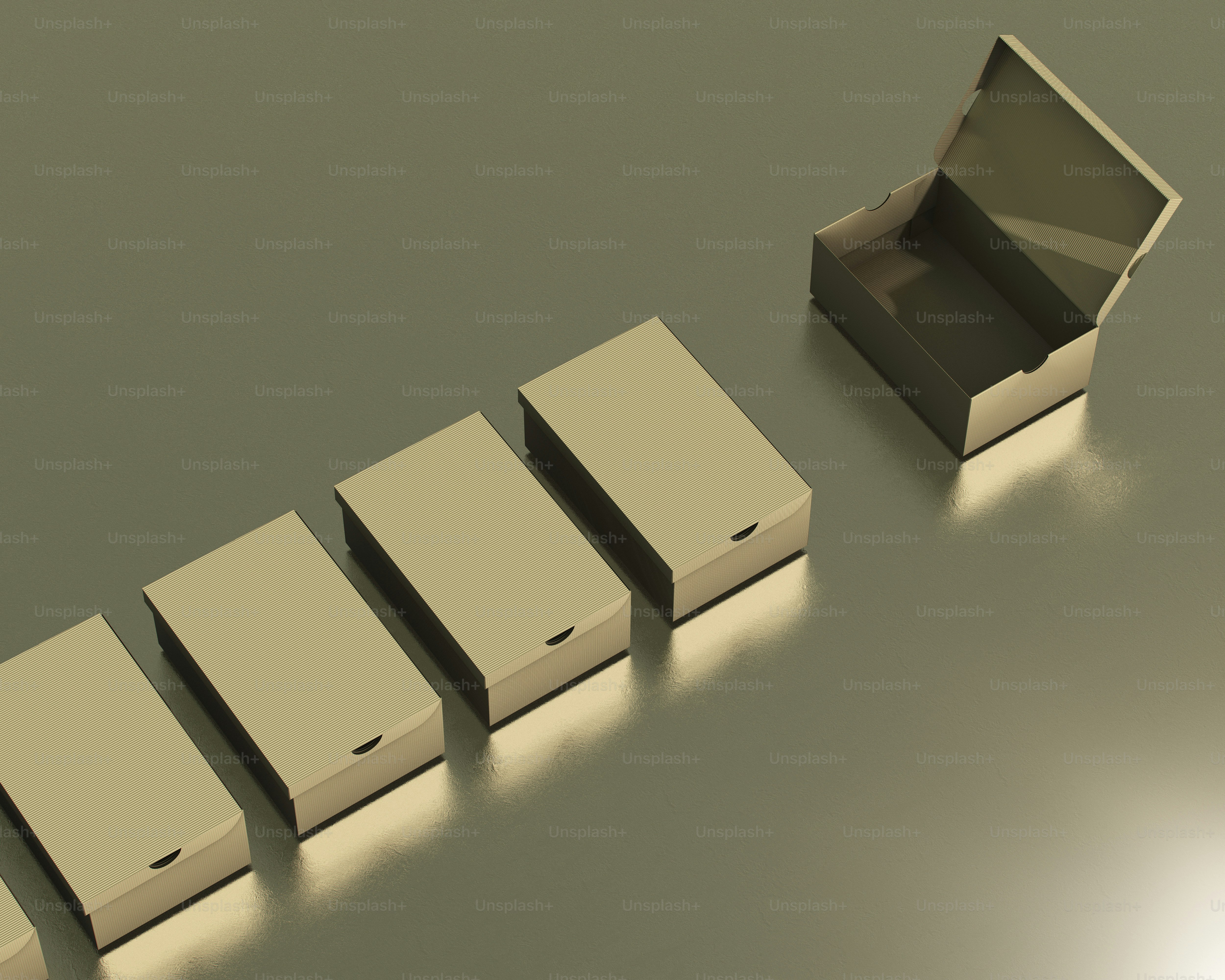 A group of boxes sitting next to each other