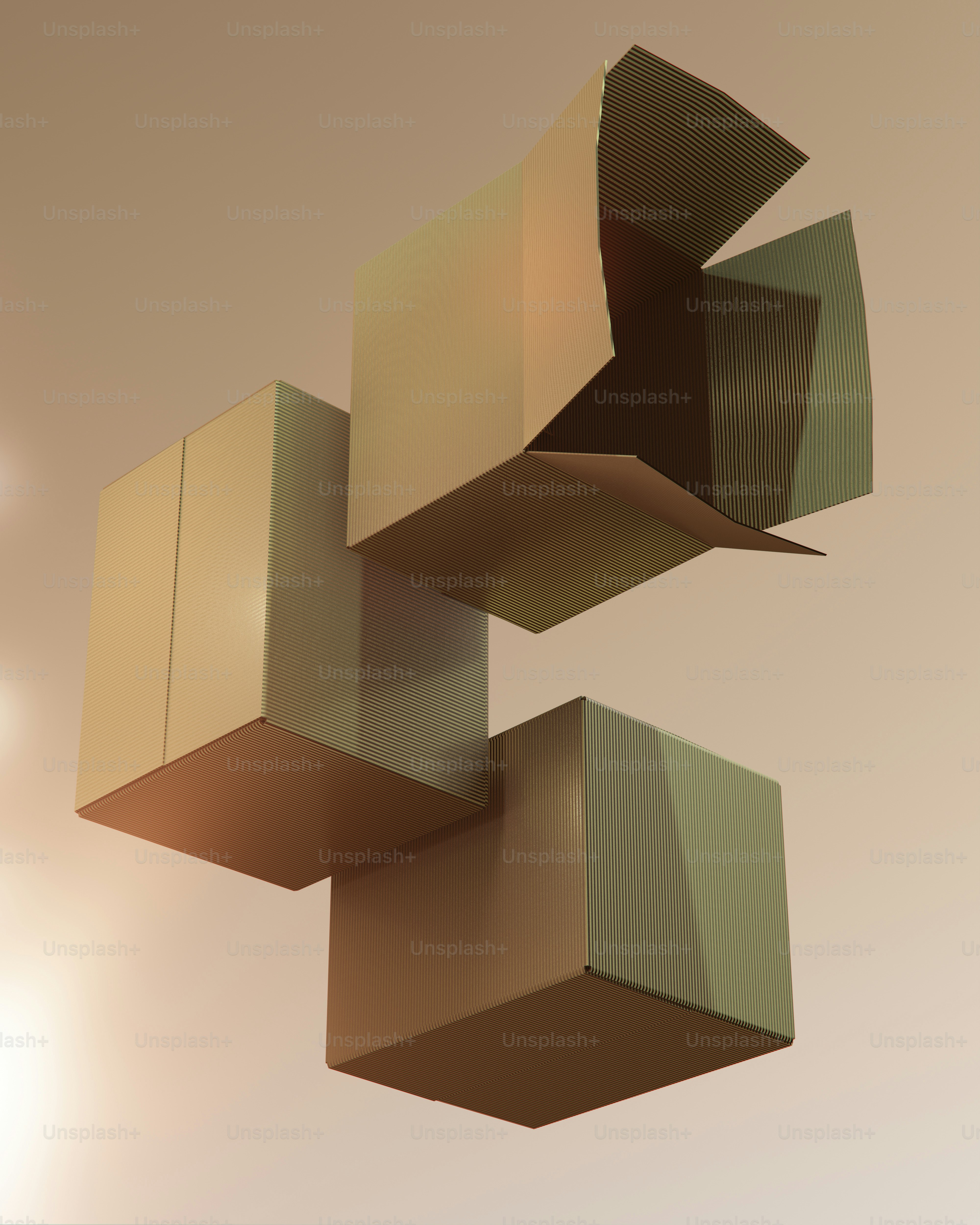 A computer generated image of a cube in the air