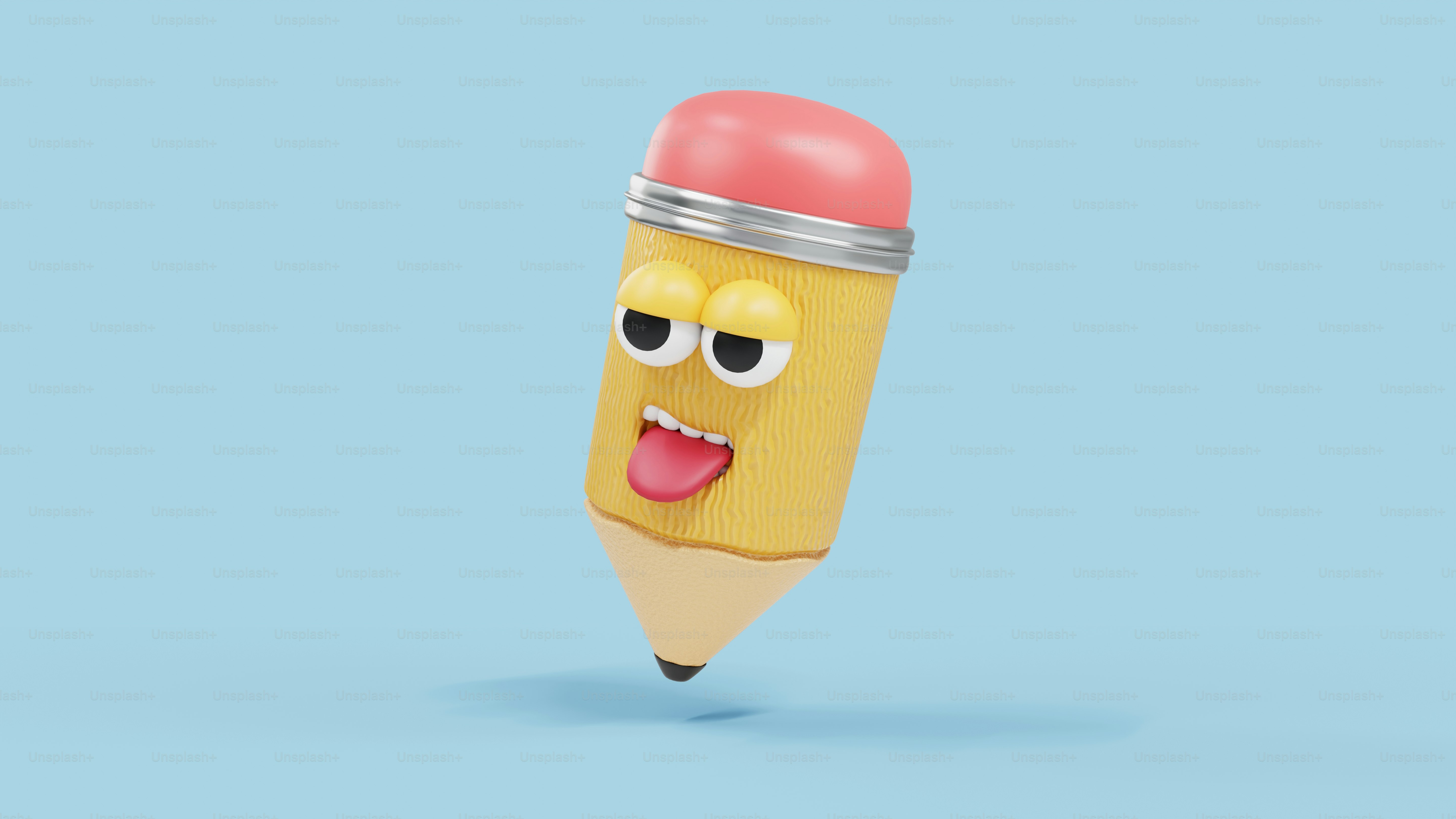 A pencil with a face drawn on it