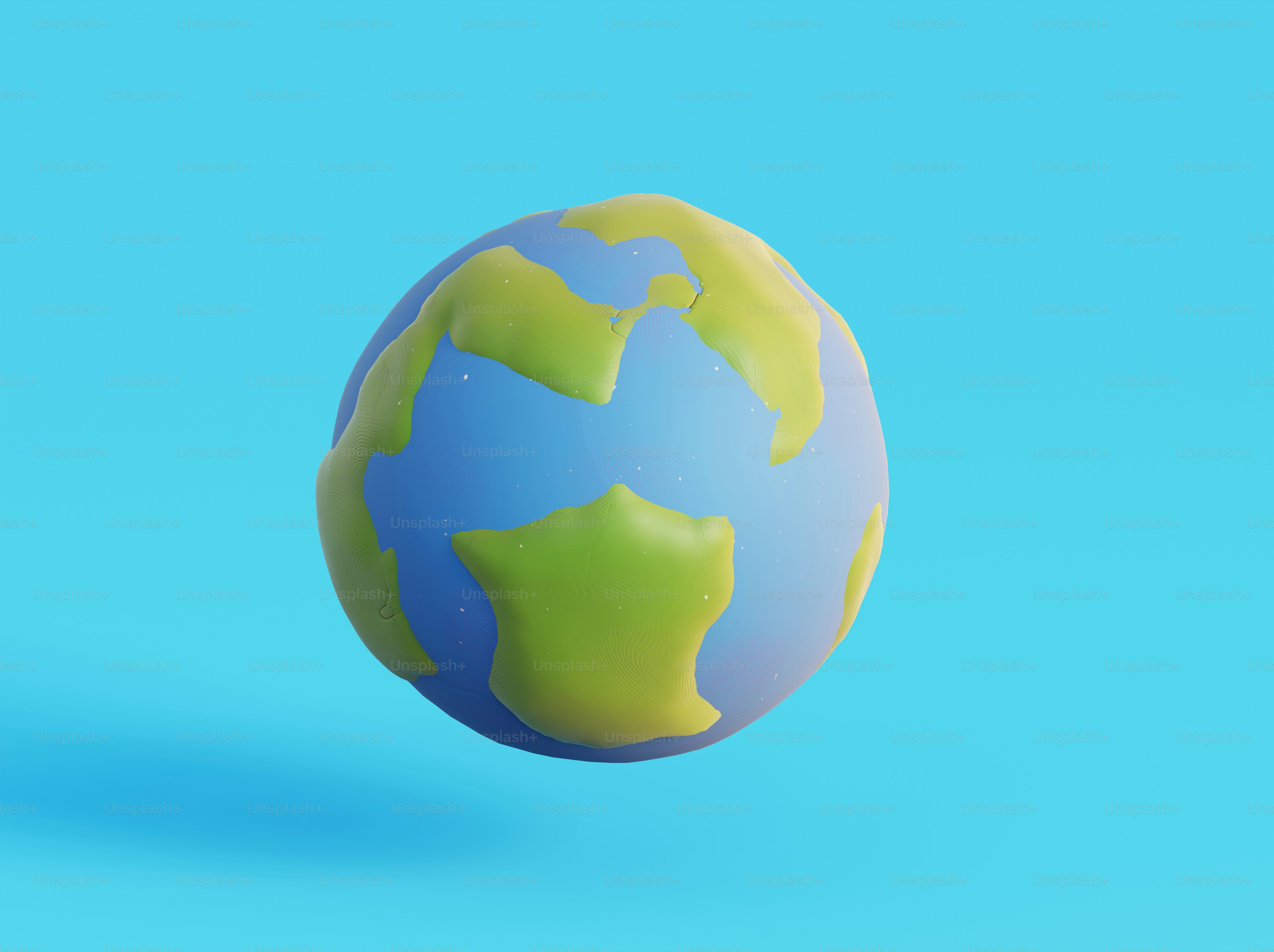 A blue and green globe on a blue background