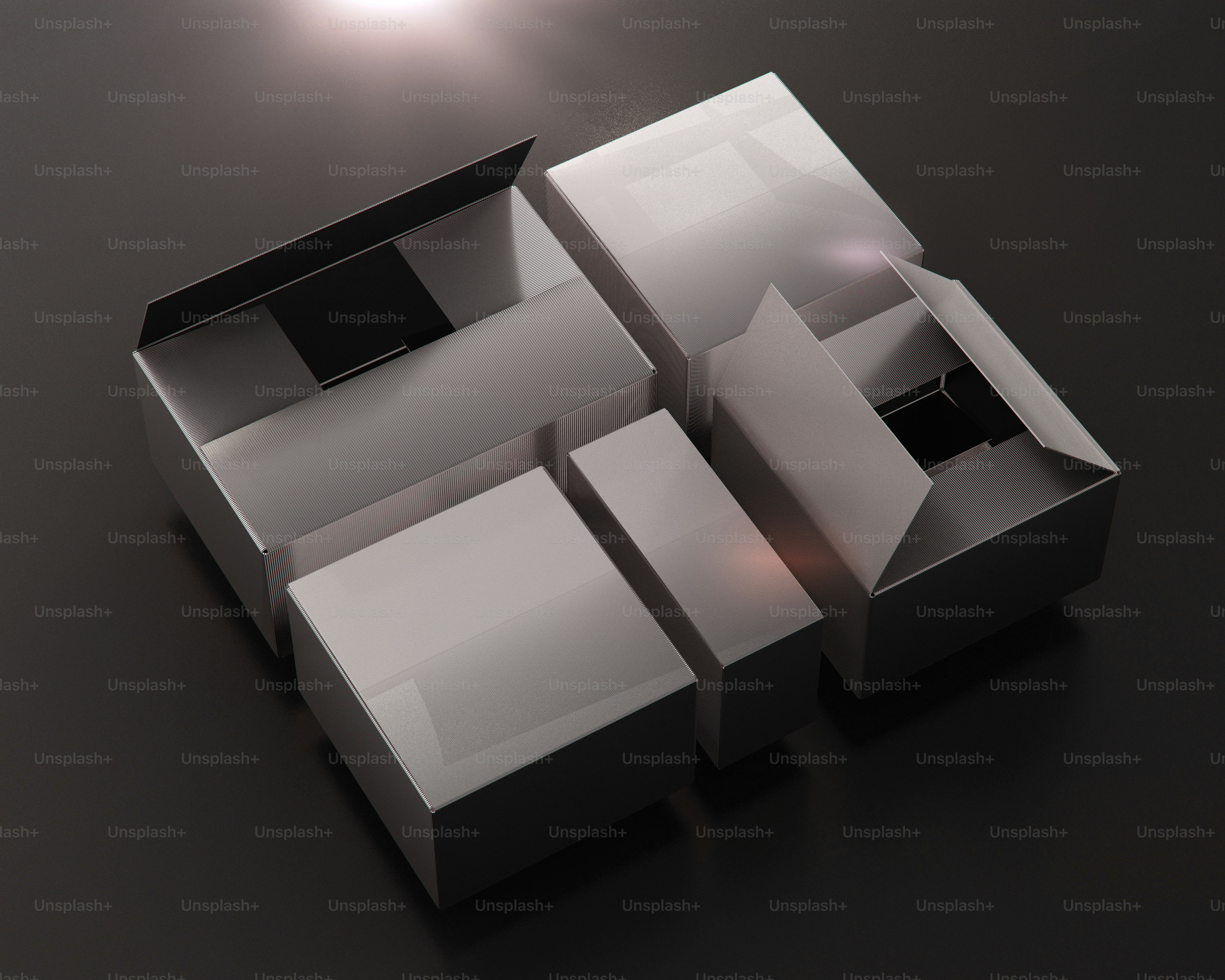 A black and white photo of a box