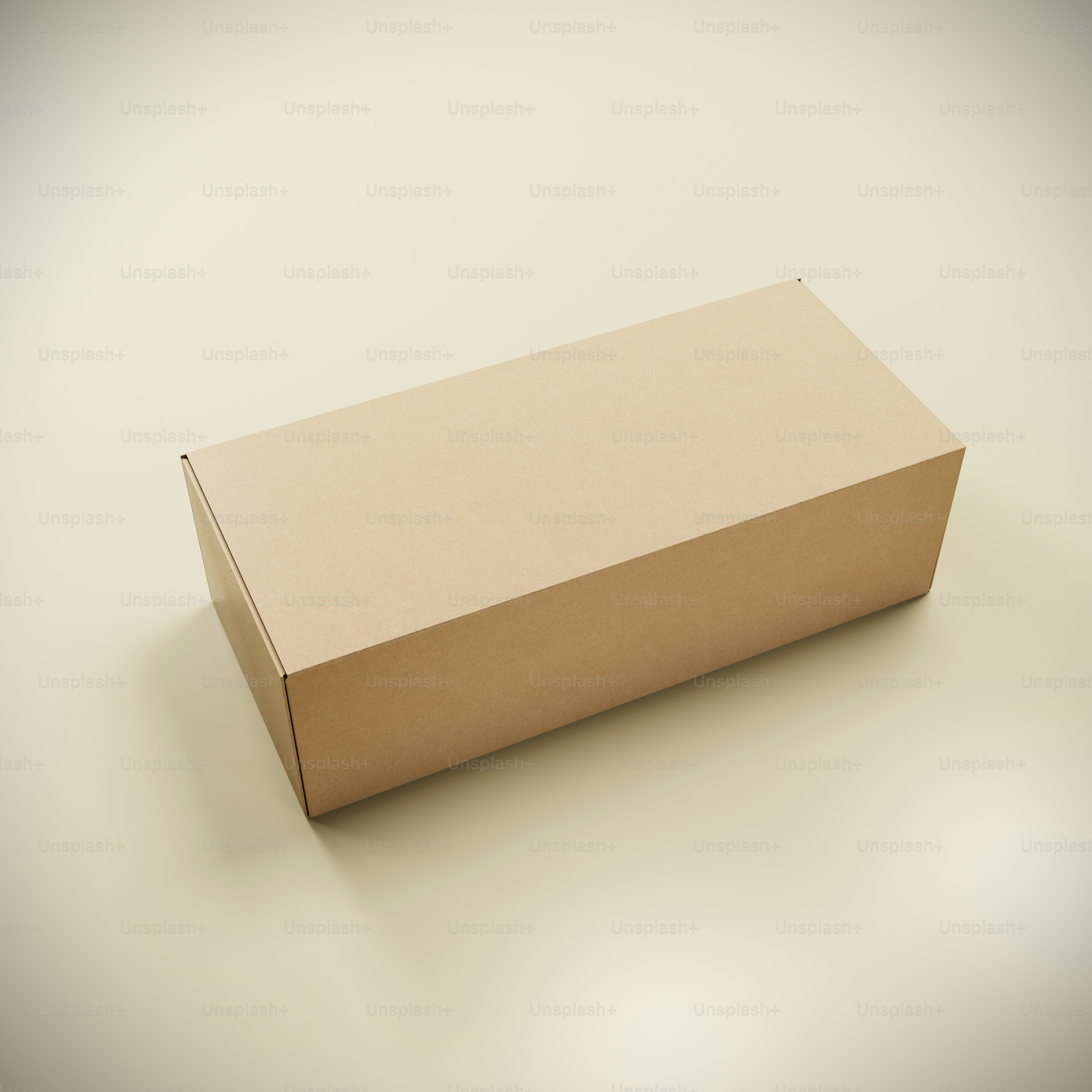 A brown box sitting on top of a white table