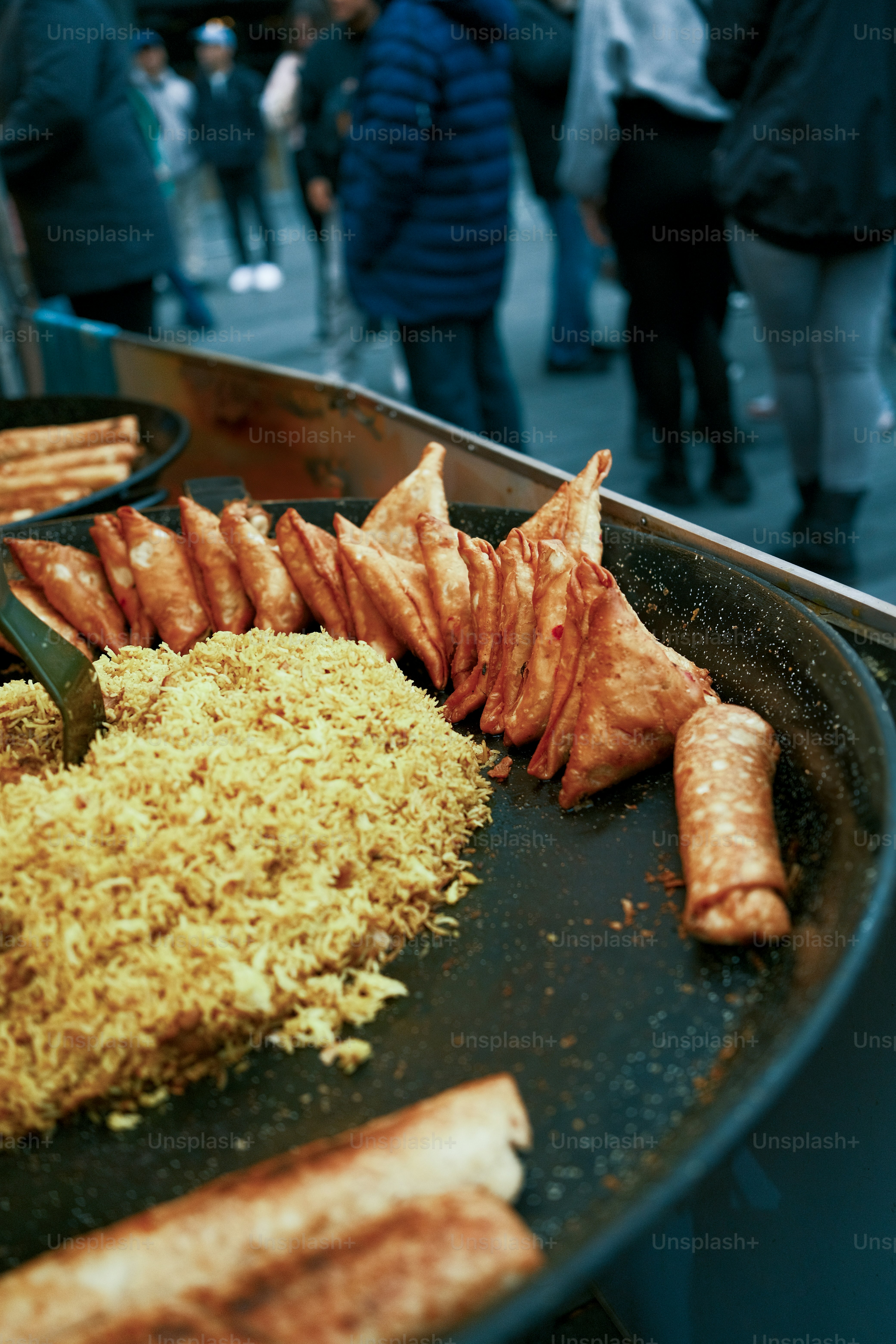 A pan filled with food on top of a table