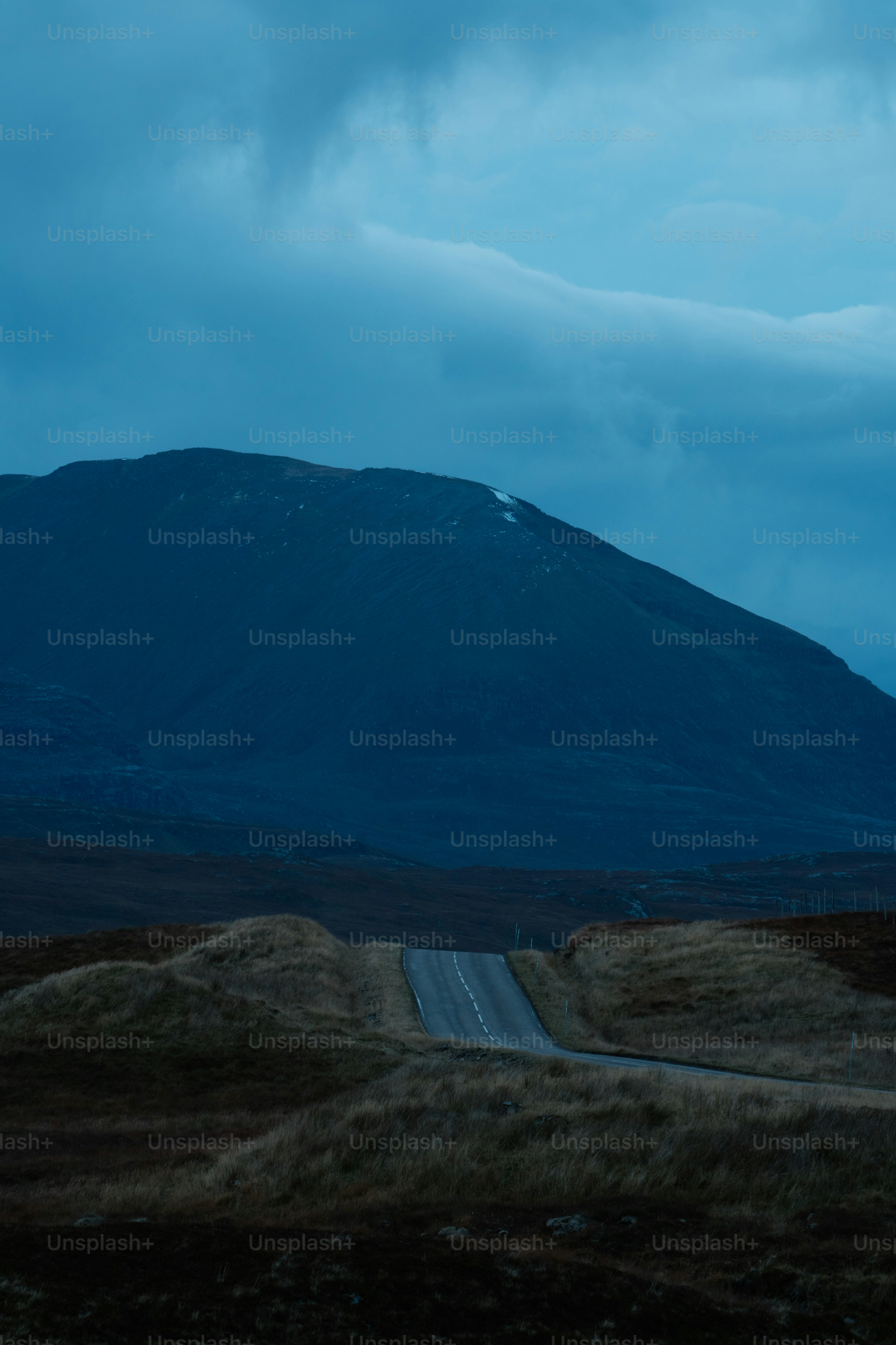 A full moon is seen in the sky above a field photo – Travel Image on ...