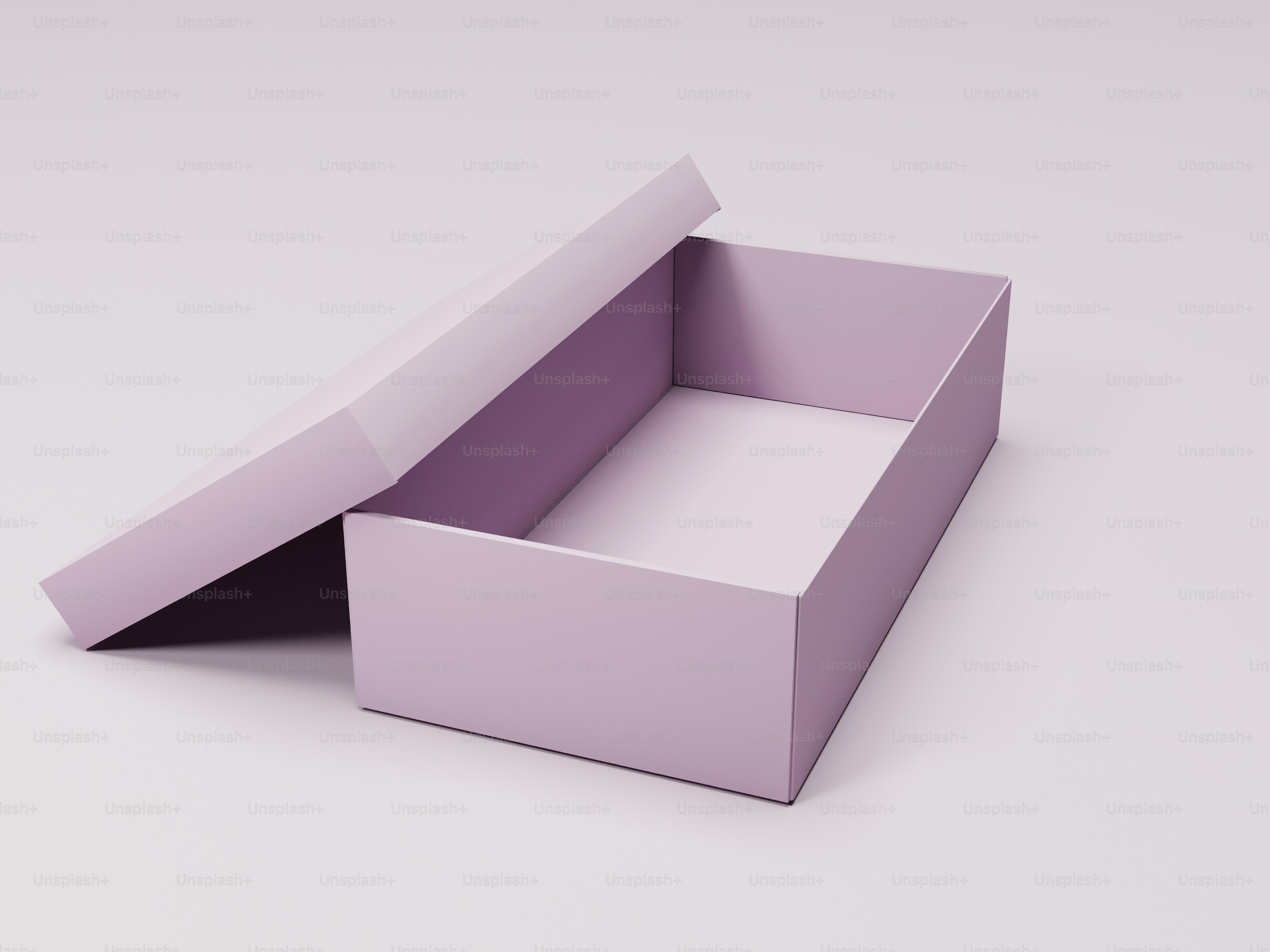 A pair of purple boxes sitting on top of a table