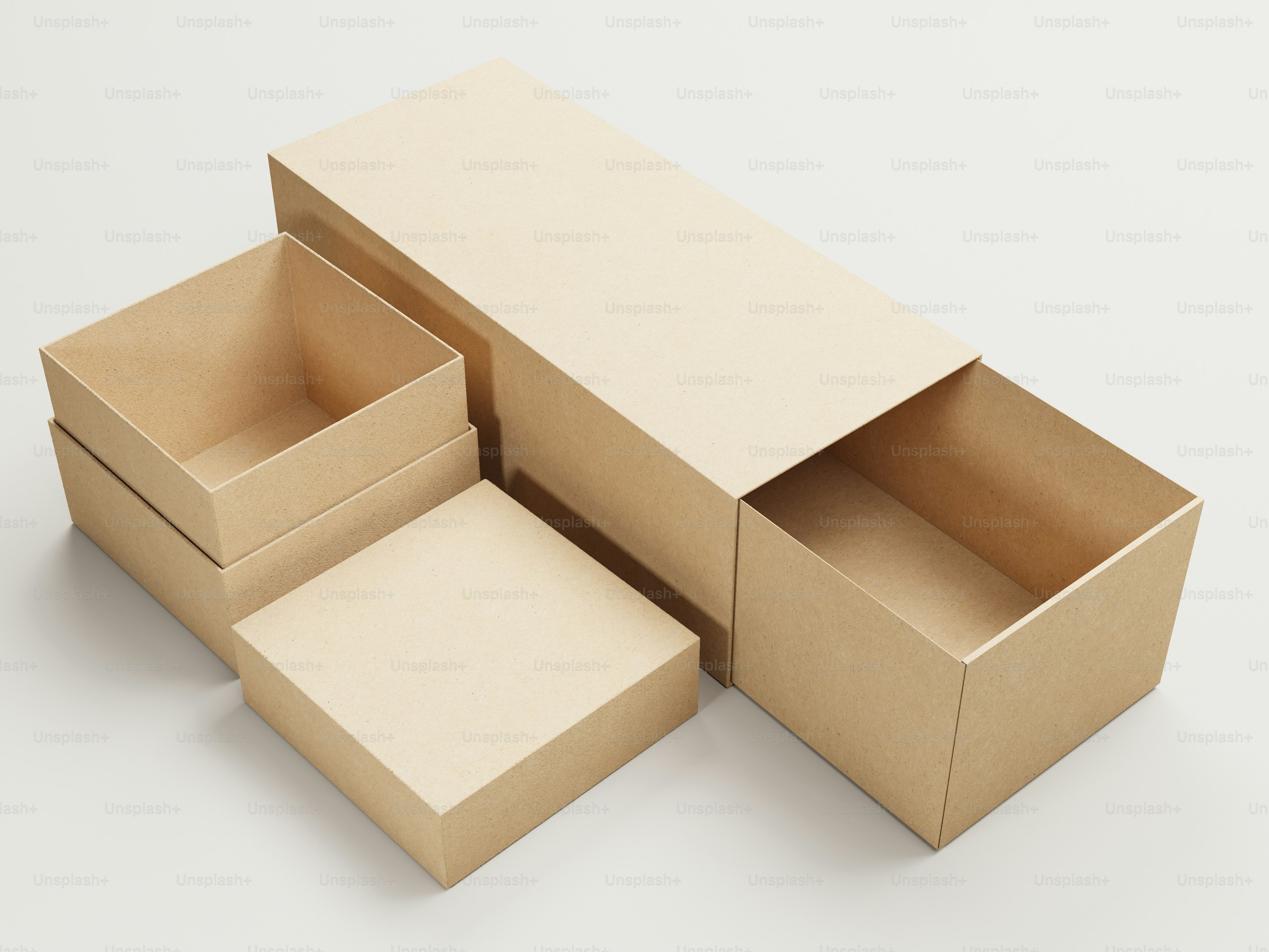 A set of three boxes sitting on top of each other