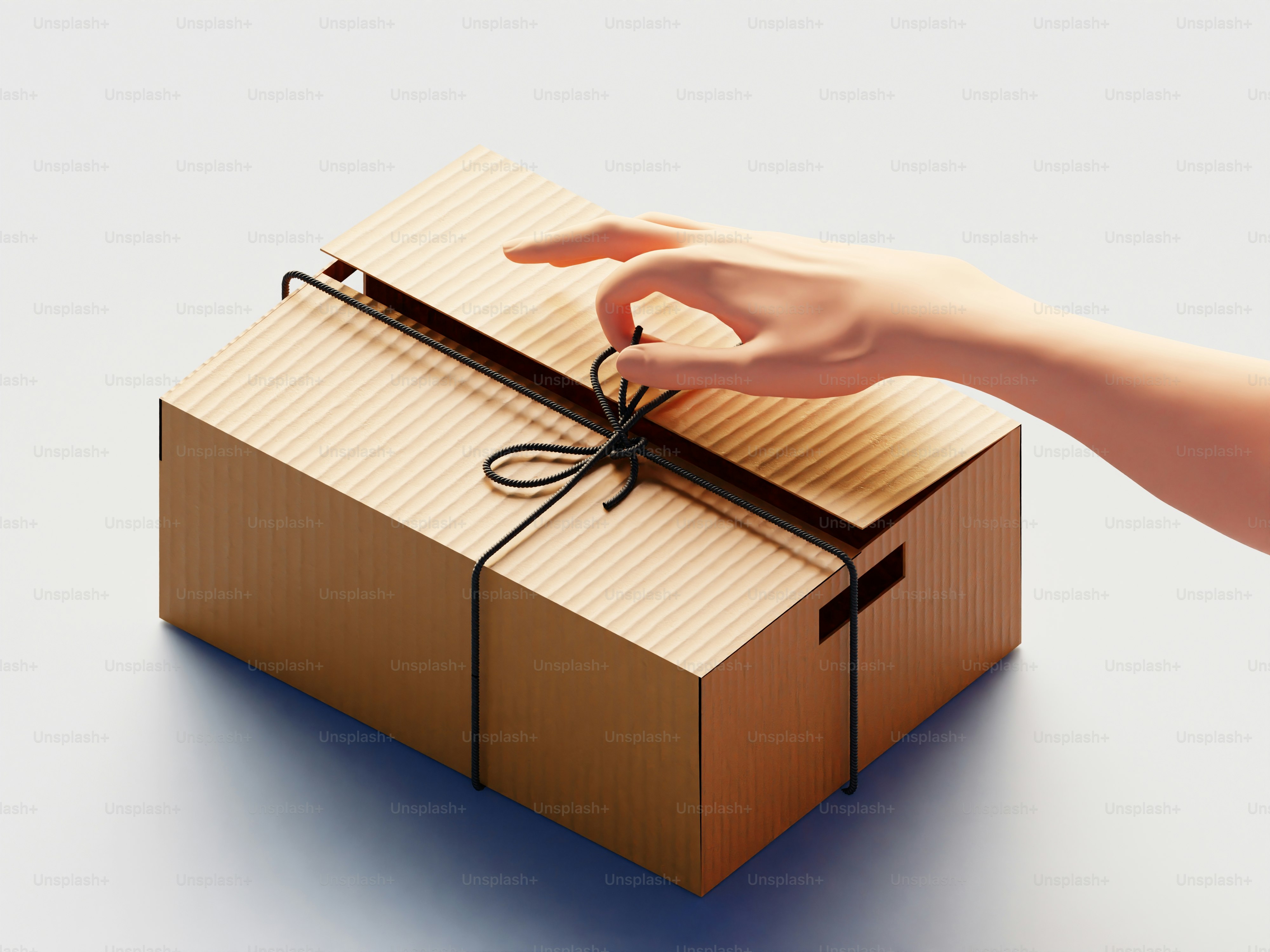 La mano de una persona metiendo la mano en una caja