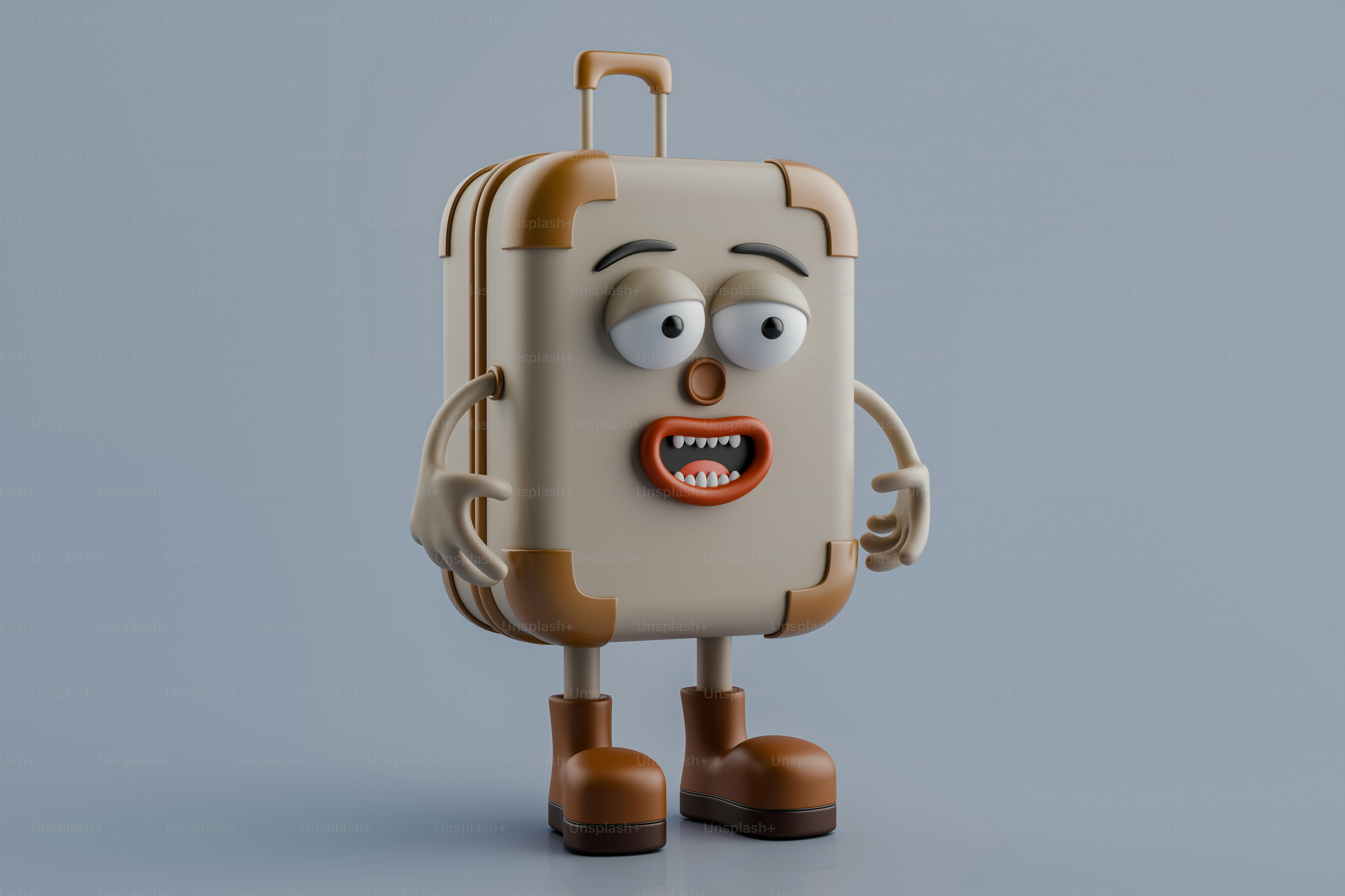 A cartoon character holding a red balloon