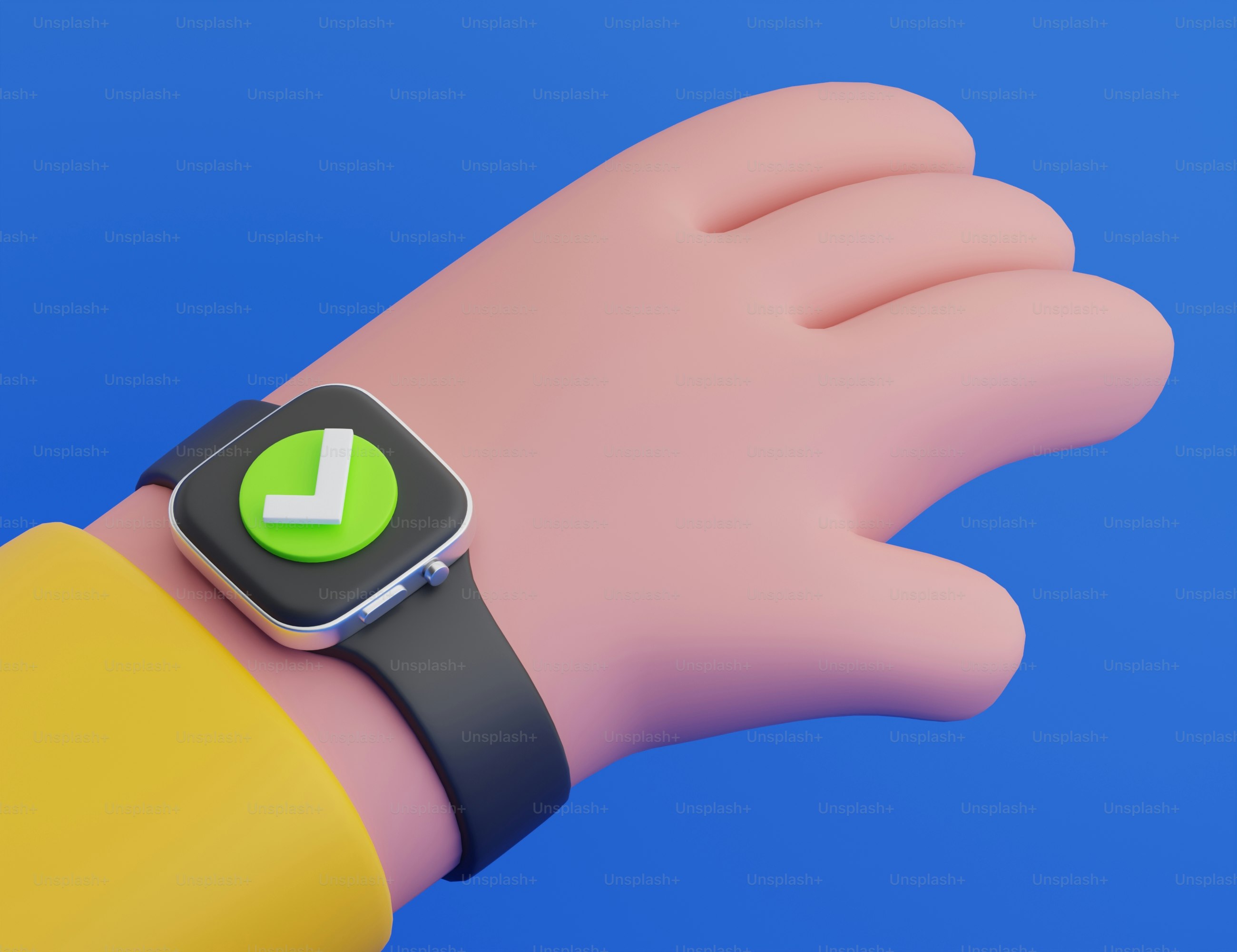 A hand with a watch on it and a wristband