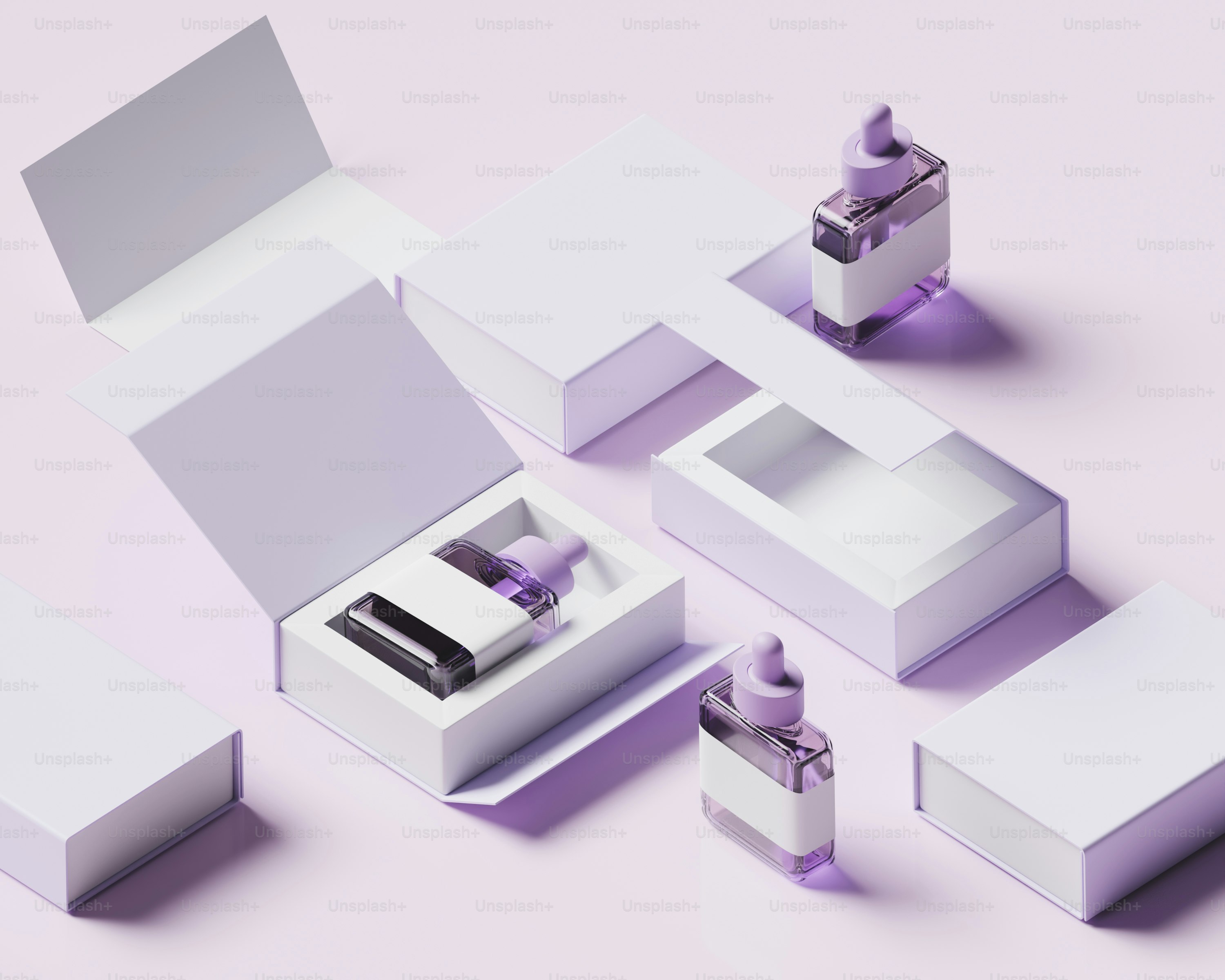 A white box with a pair of scissors inside of it