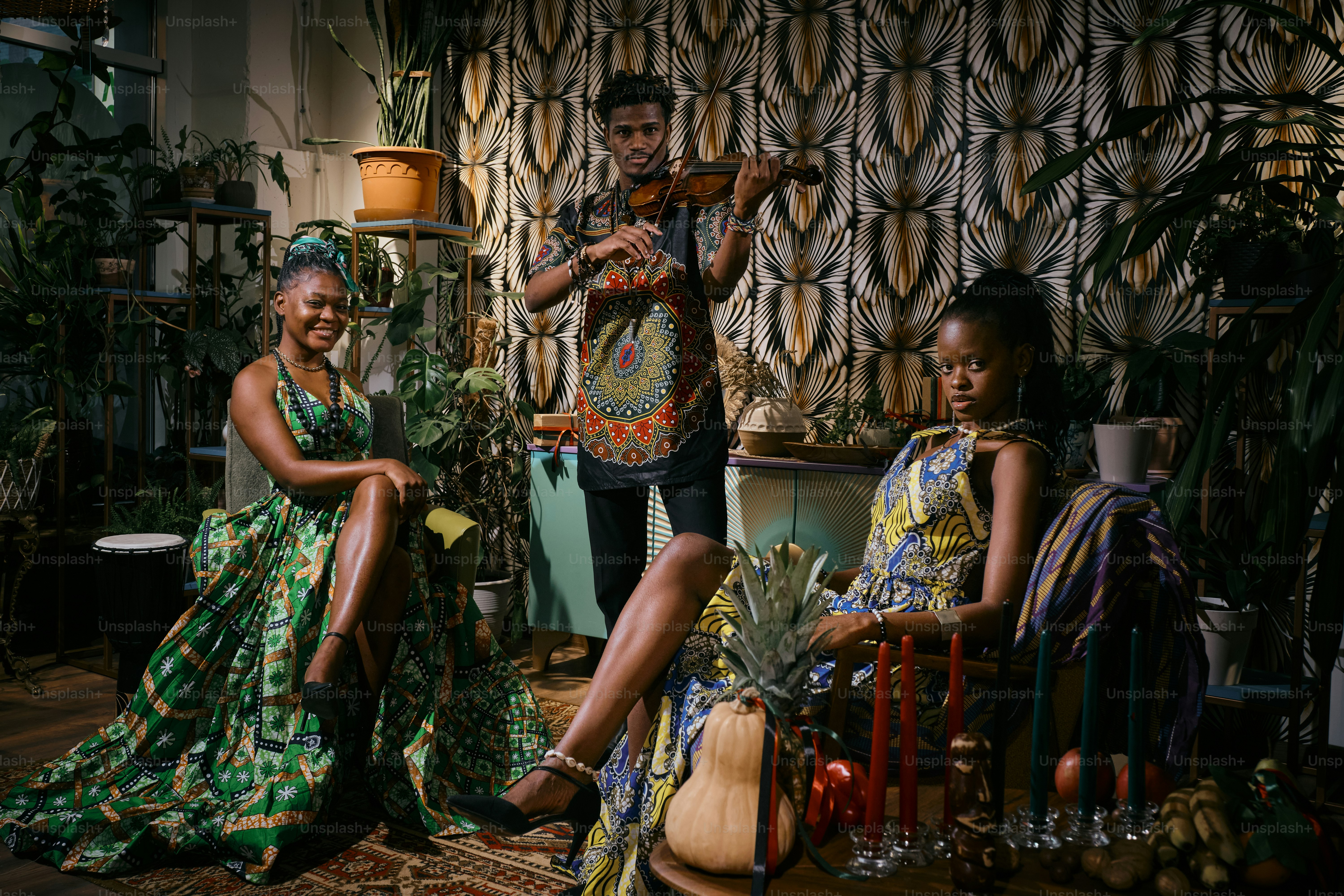 A group of people sitting around a living room