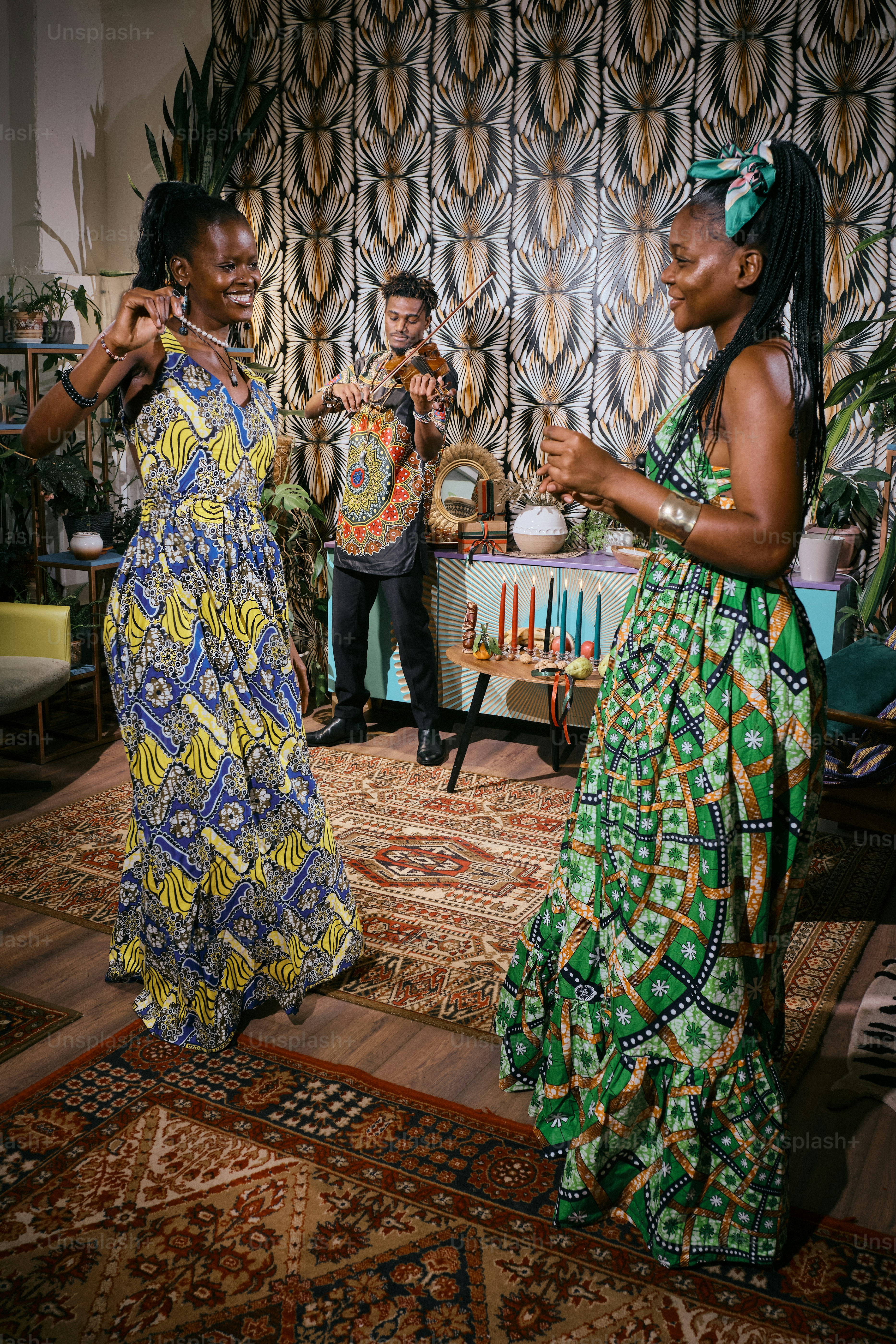 A couple of women standing next to each other