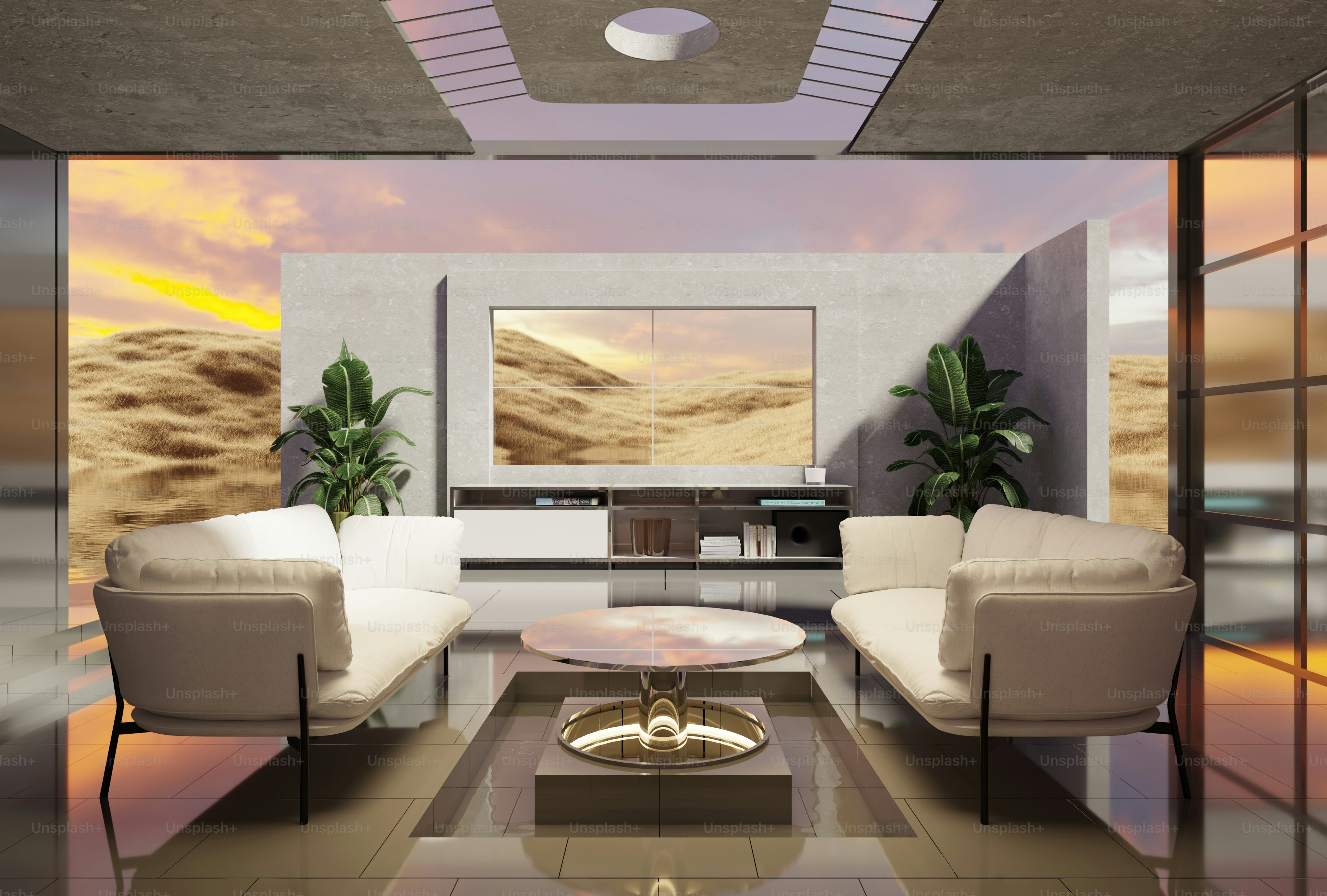 A living room with a couch, chair, coffee table and television