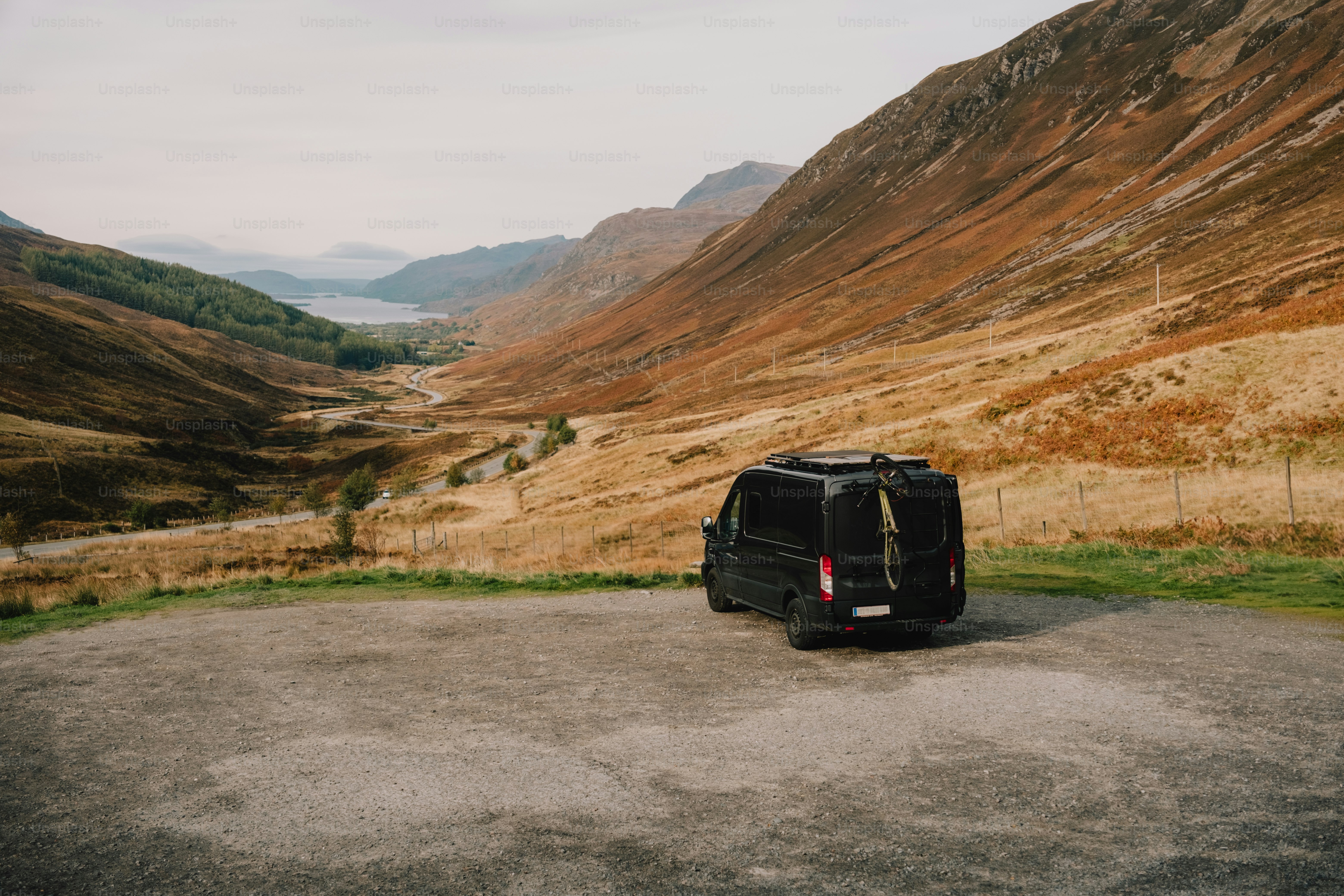 A car is parked on the side of the road