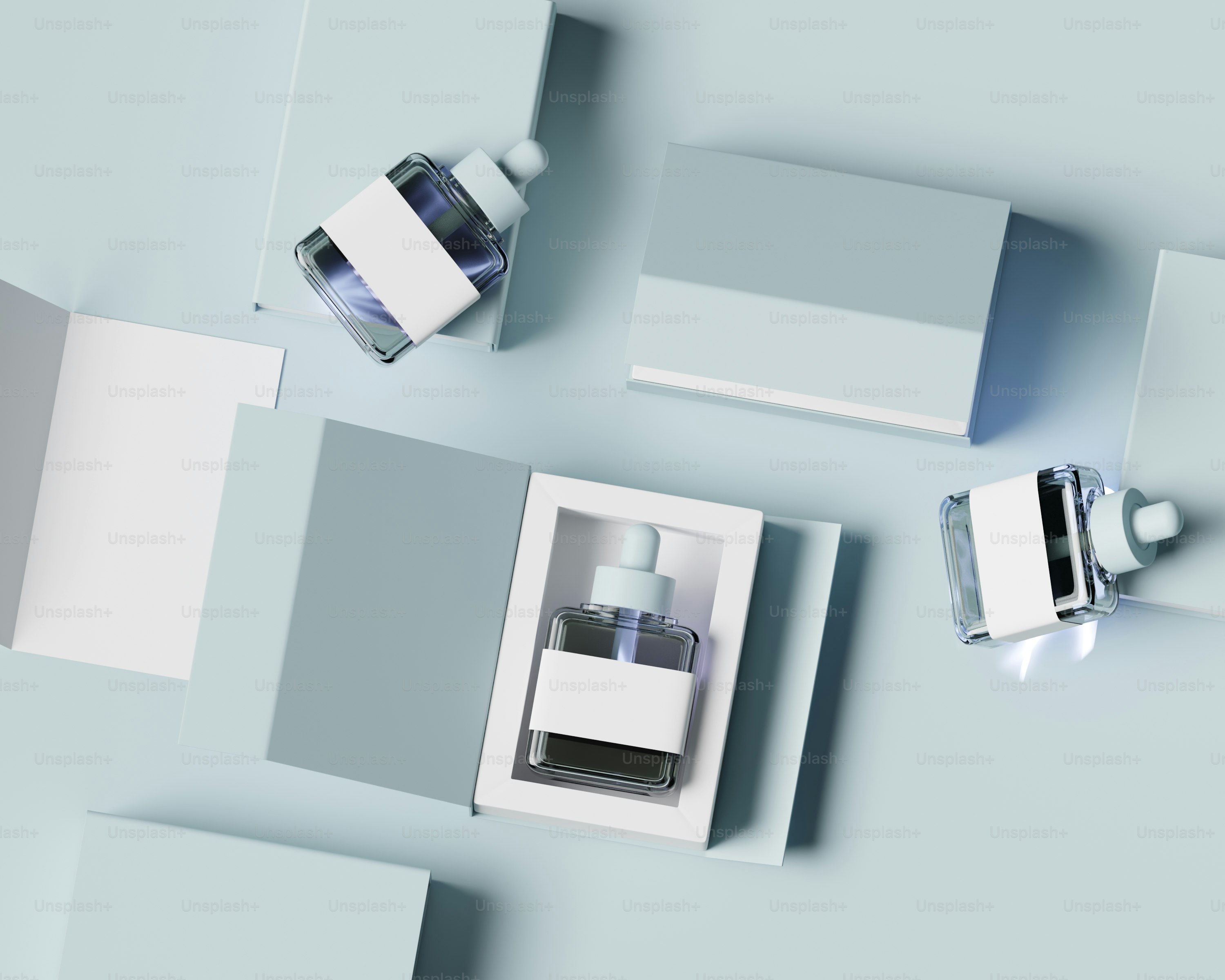 A couple of white boxes sitting on top of a table