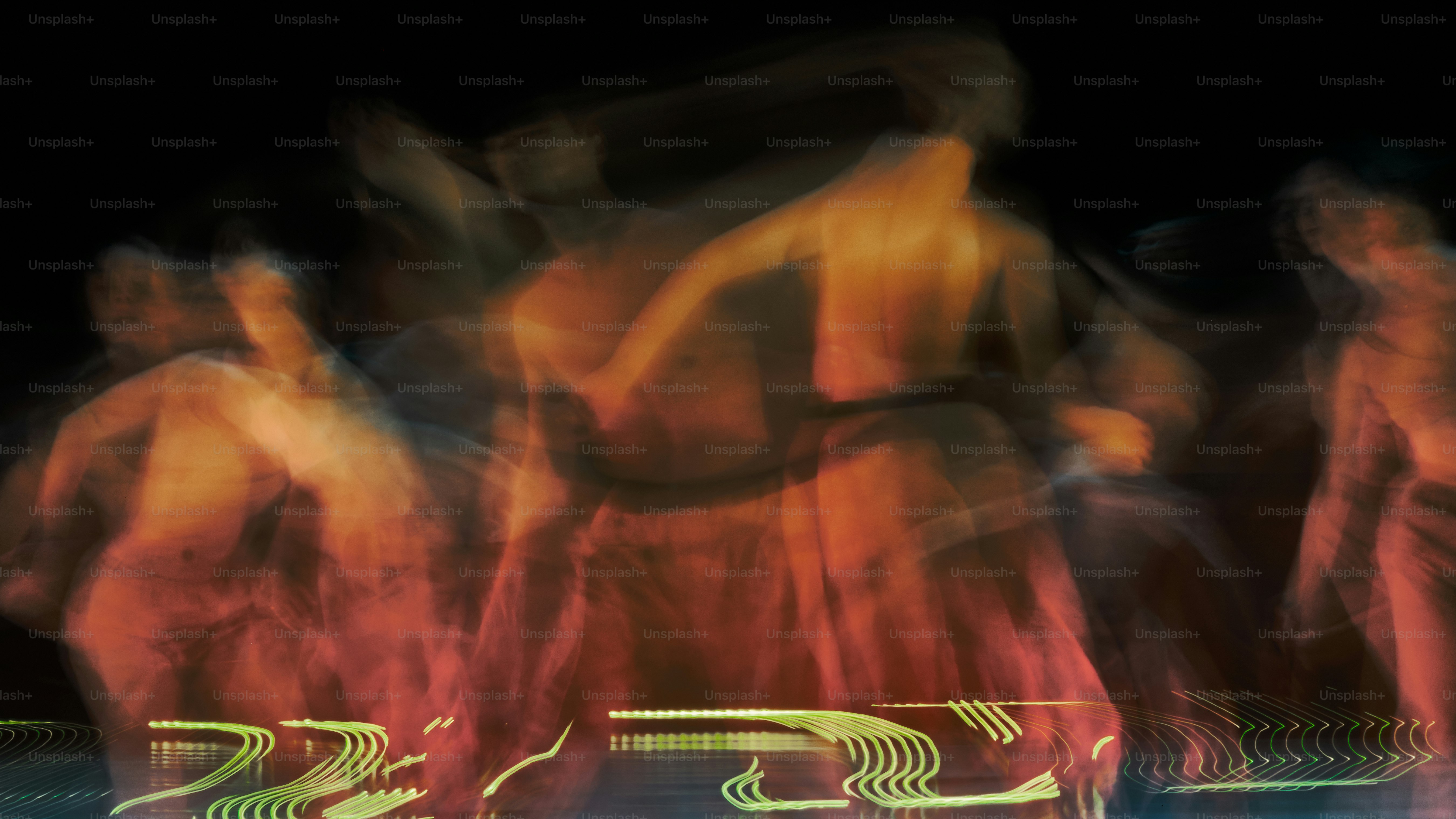 A blurry photo of a group of people