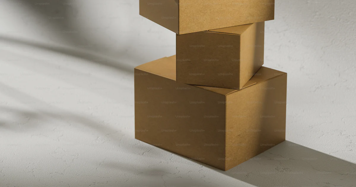Three cardboard boxes stacked on top of each other photo – Product ...