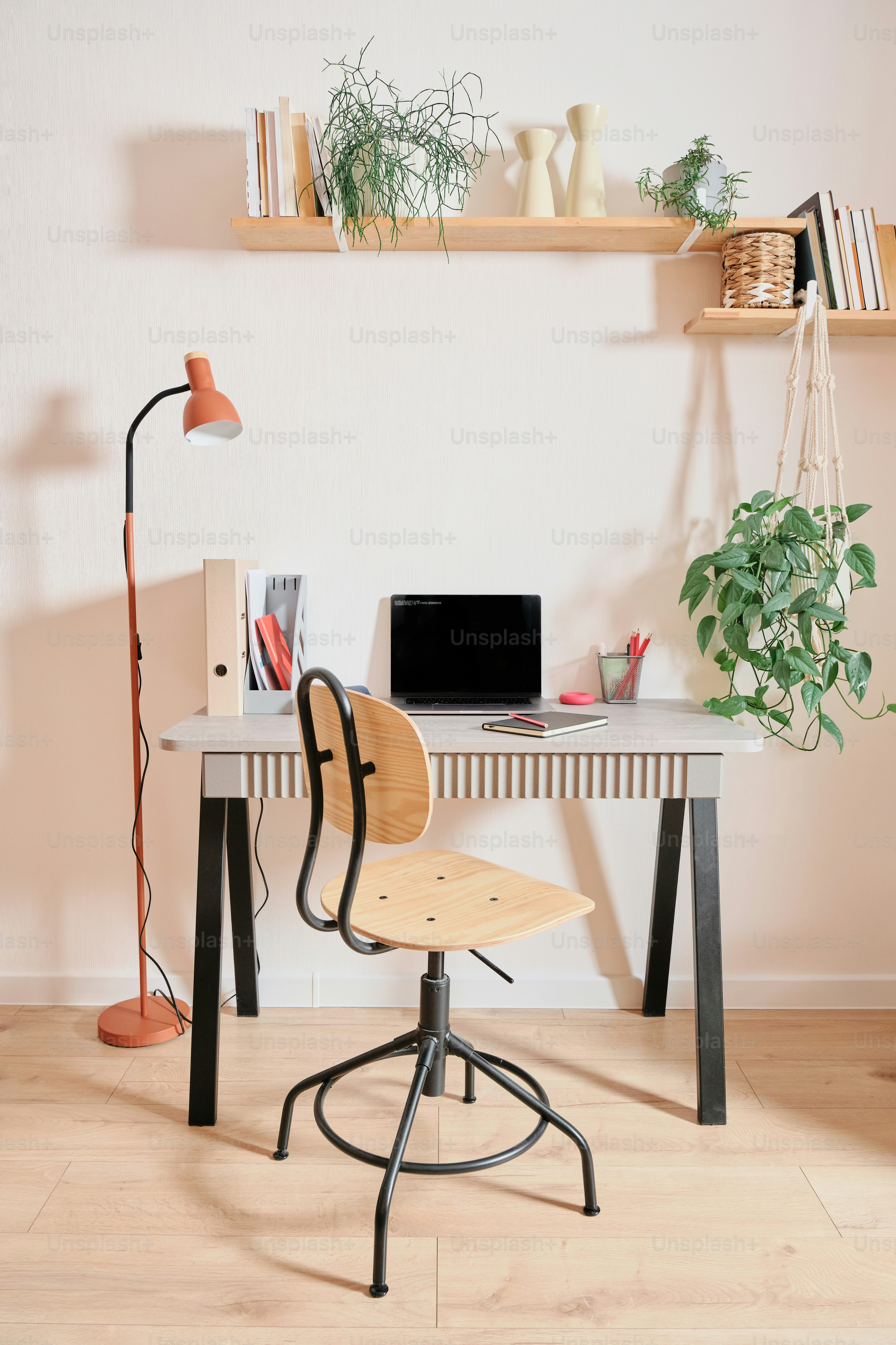 Minimalist home office workplace