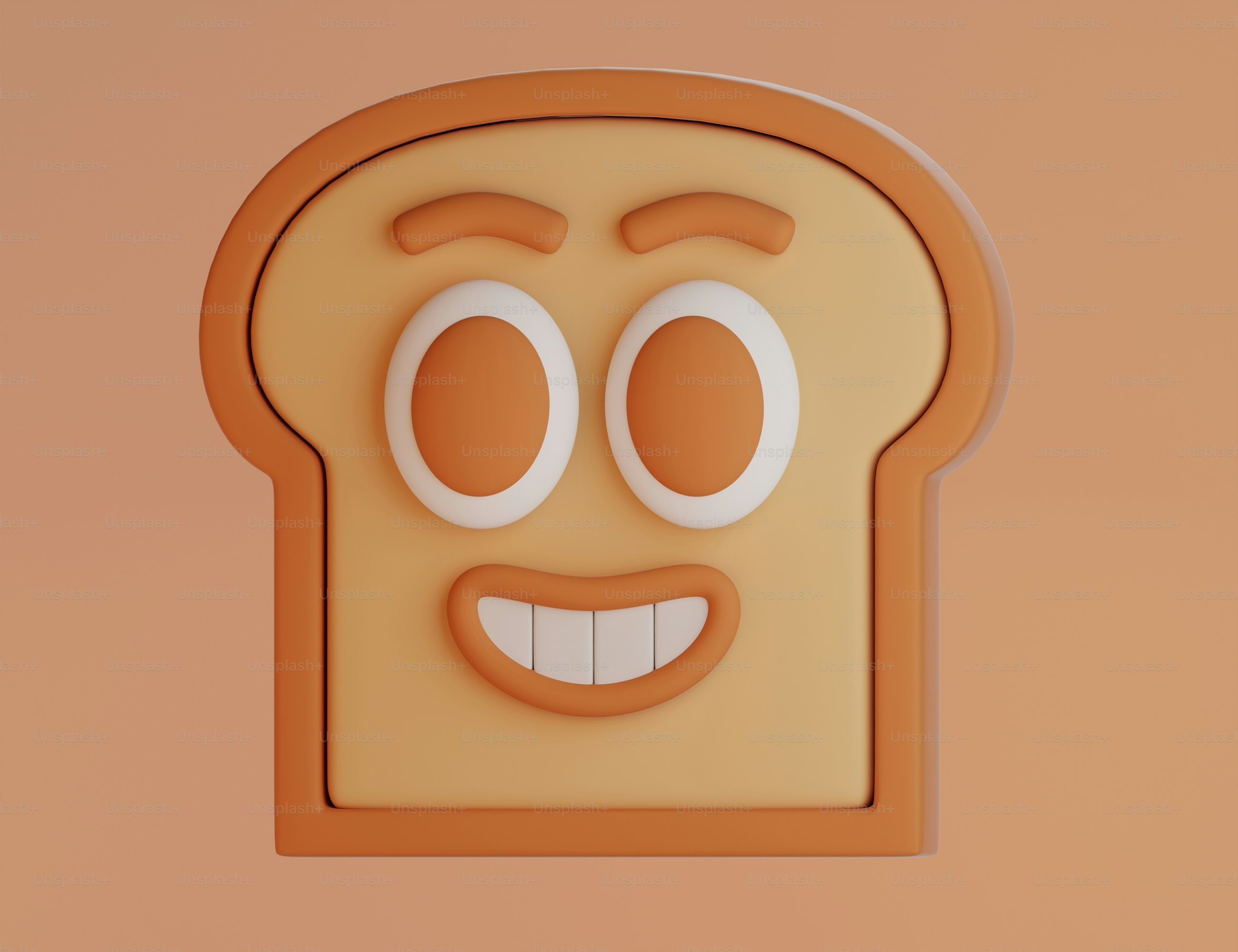 A piece of bread with a face drawn on it