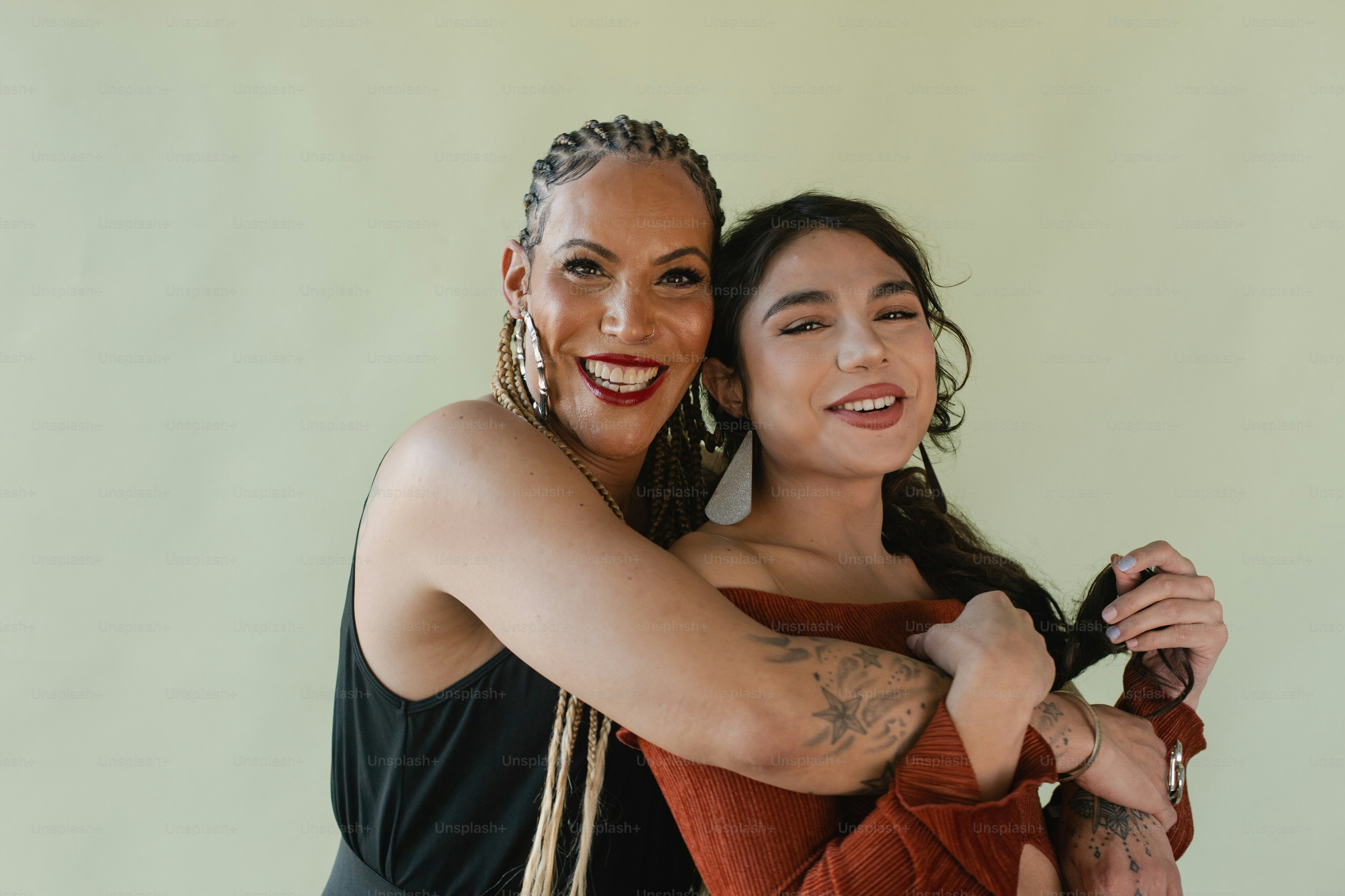 A couple of women standing next to each other