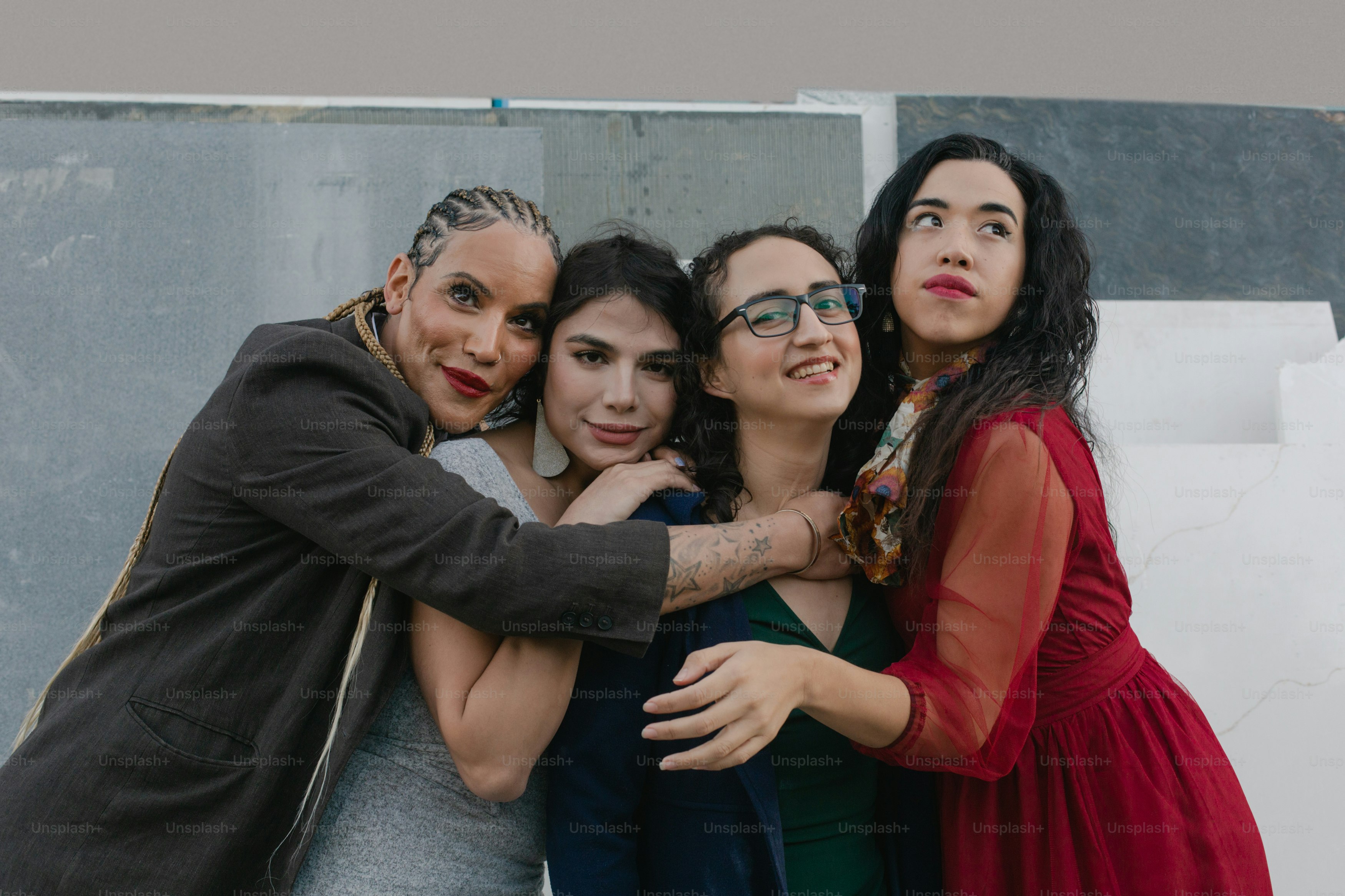 A group of women standing next to each other