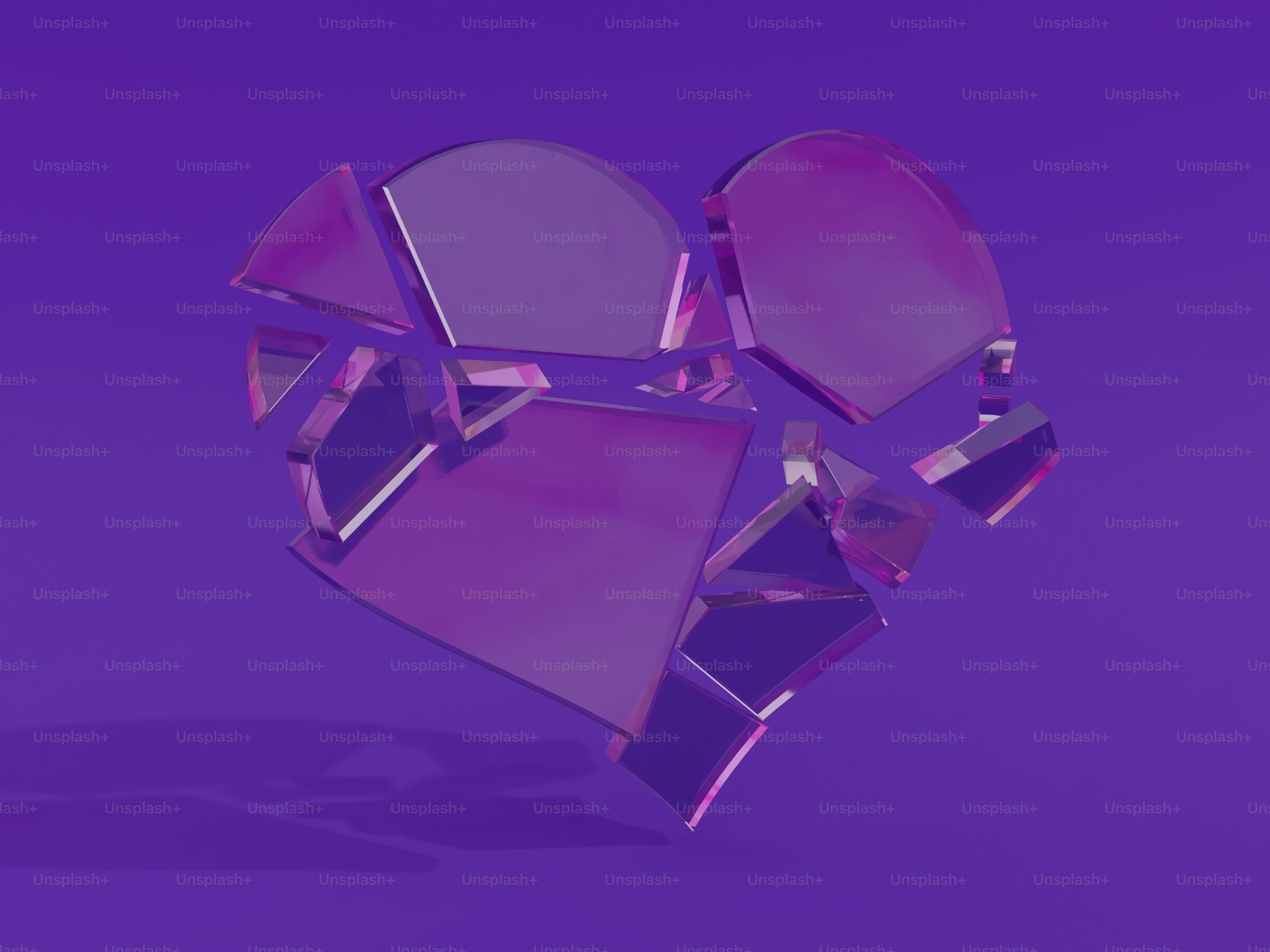A heart shaped object on a purple background