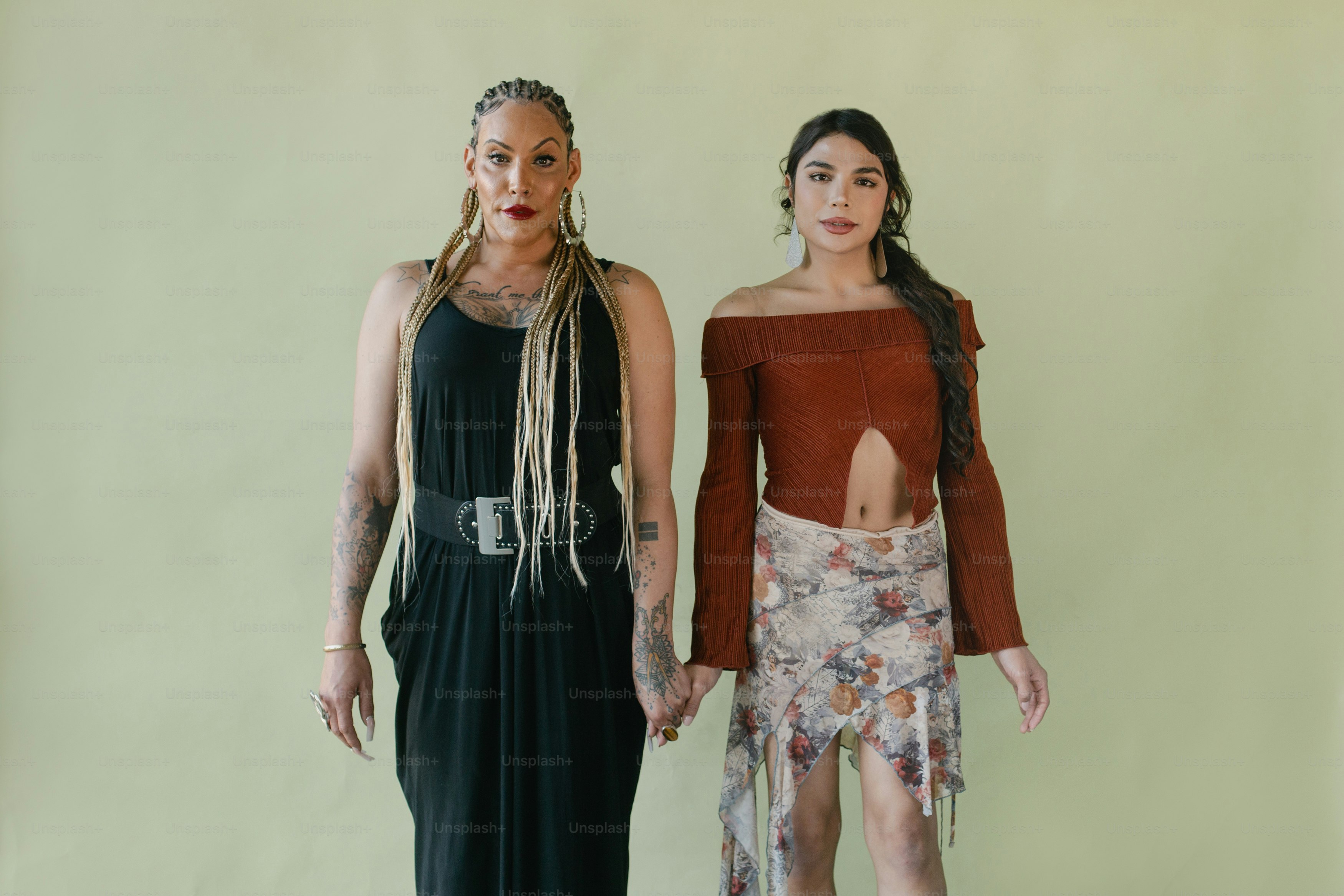 A couple of women standing next to each other