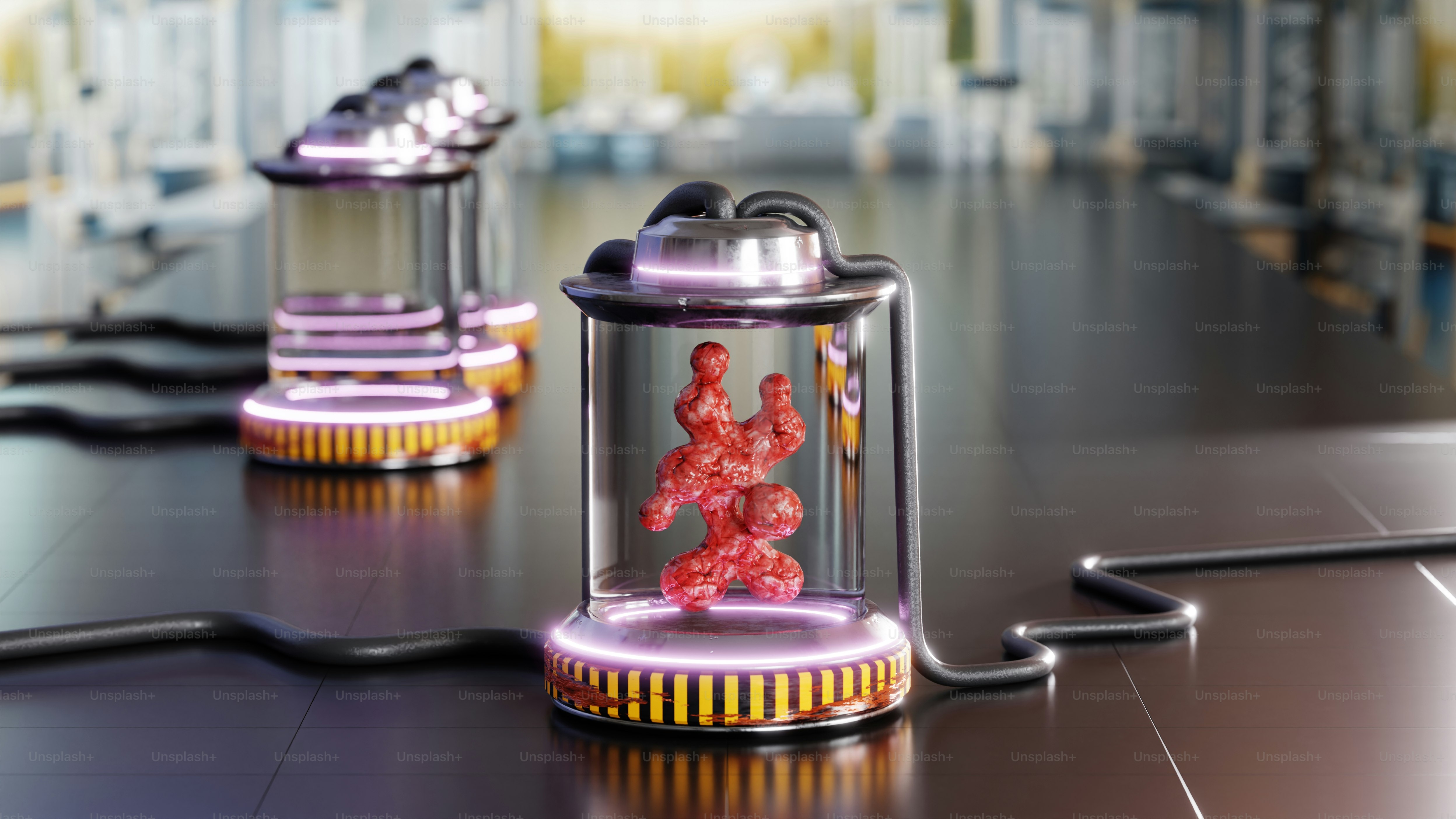 Um close-up de um brinquedo em uma mesa