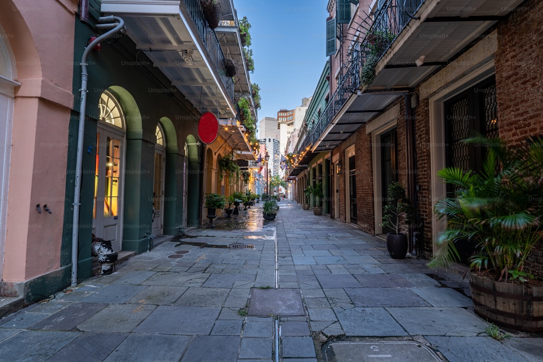 The famous Exchange Place in the historic French Quarter of New Orleans, Louisiana.