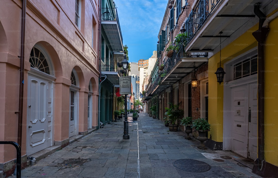 The famous Exchange Place in the historic French Quarter of New Orleans, Louisiana.