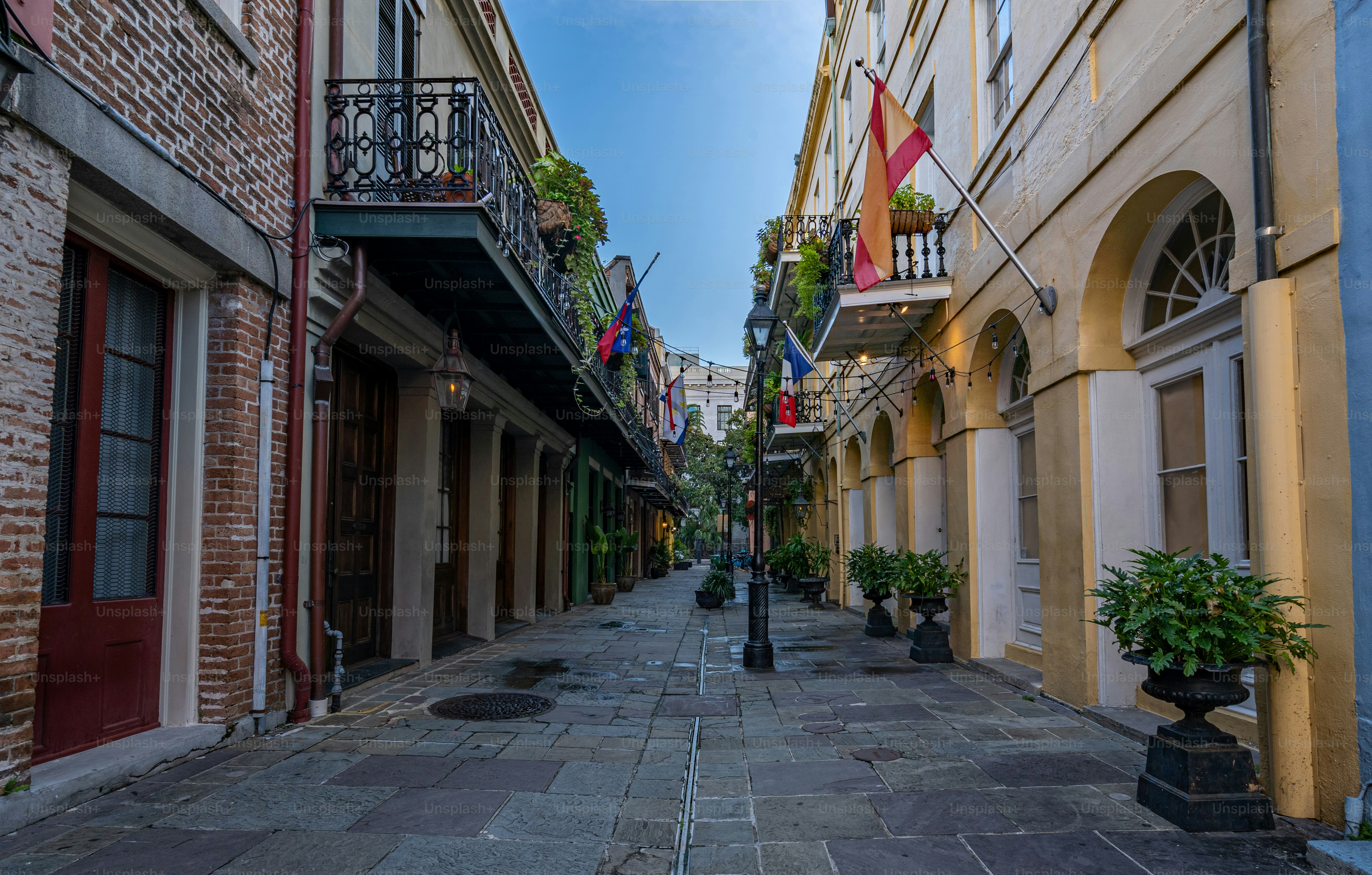 The famous Exchange Place in the historic French Quarter of New Orleans, Louisiana.