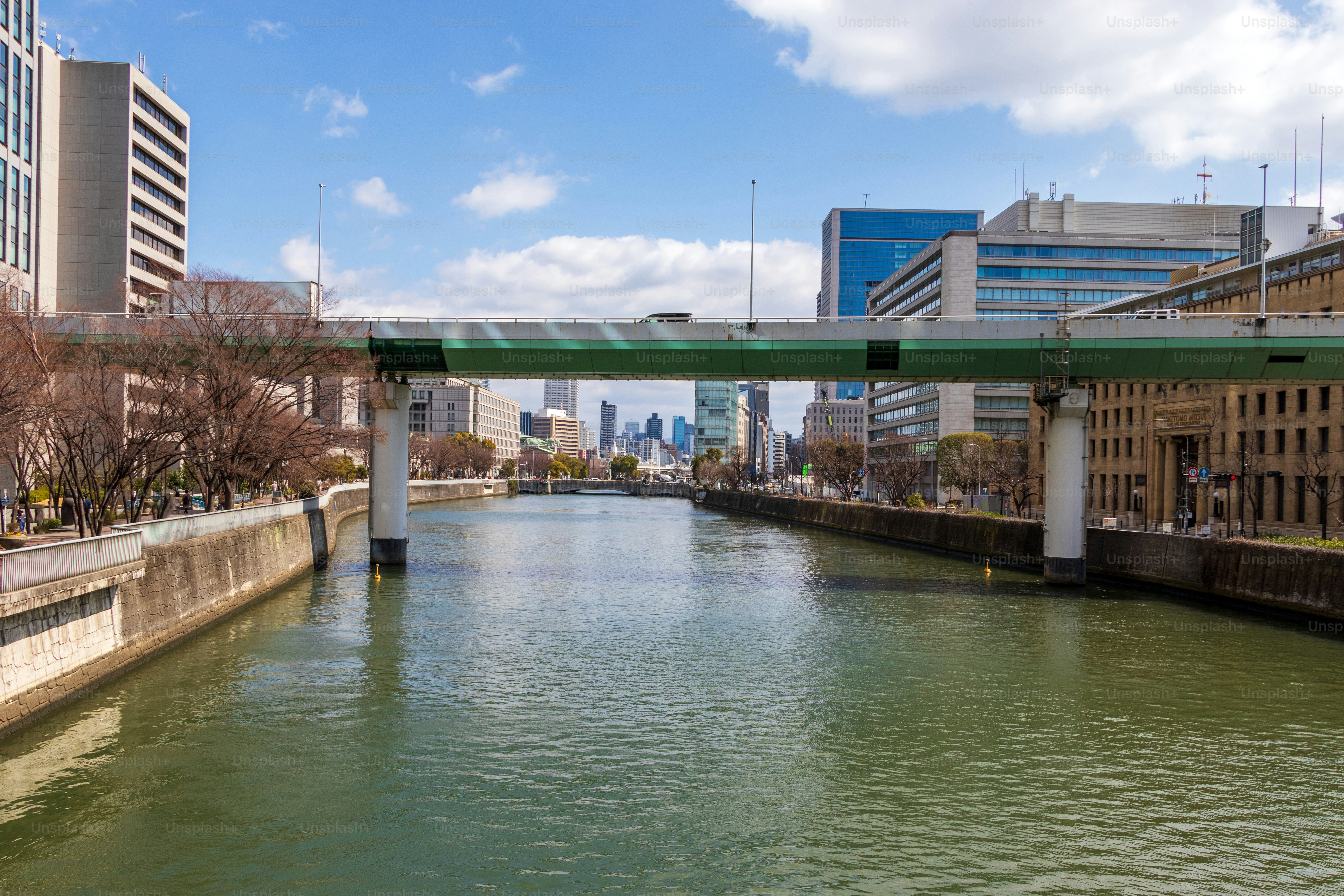 Highway bridge over the Tosabori River in Osaka, Nakanoshima