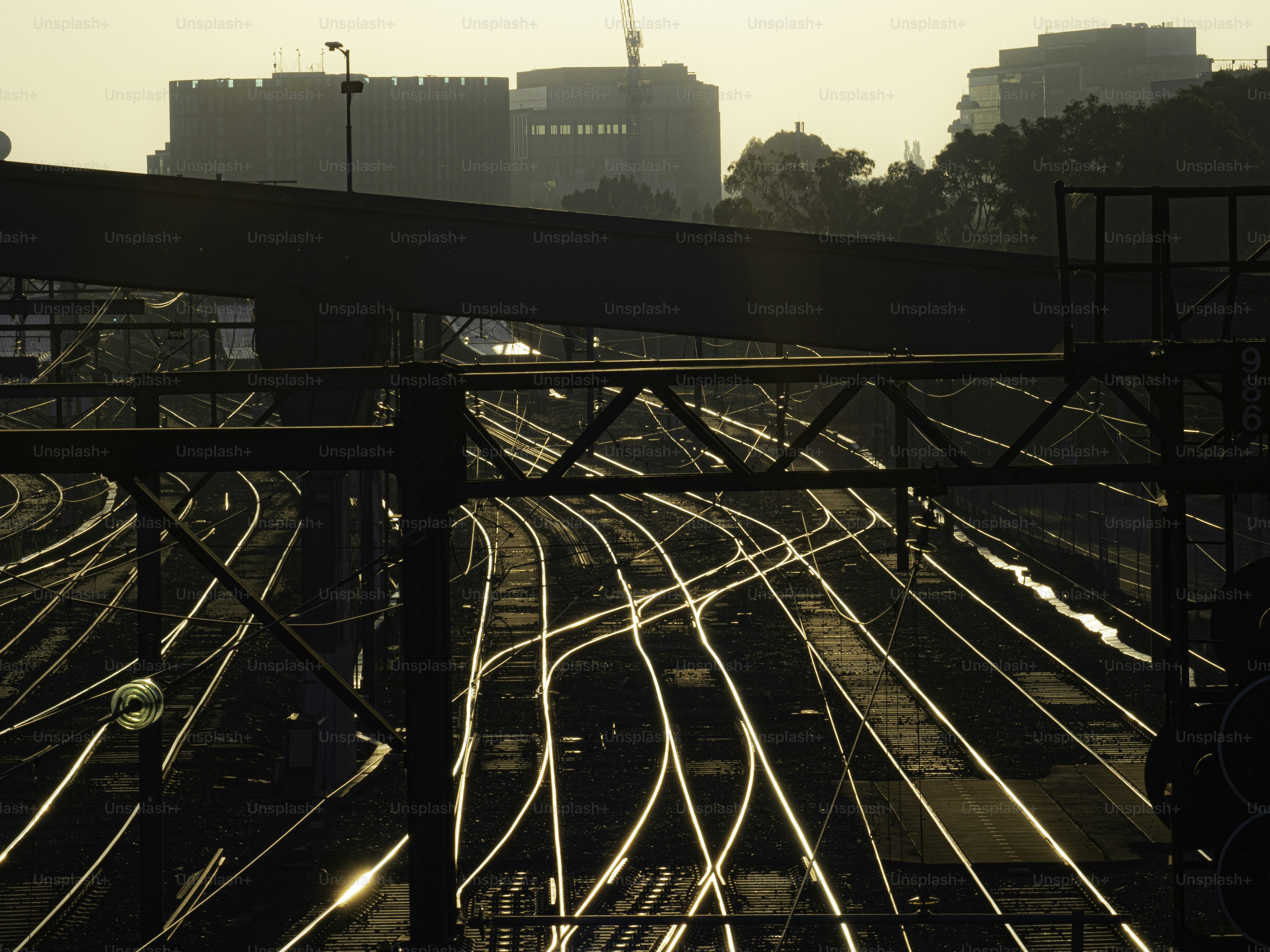 Train tracks in the morning light