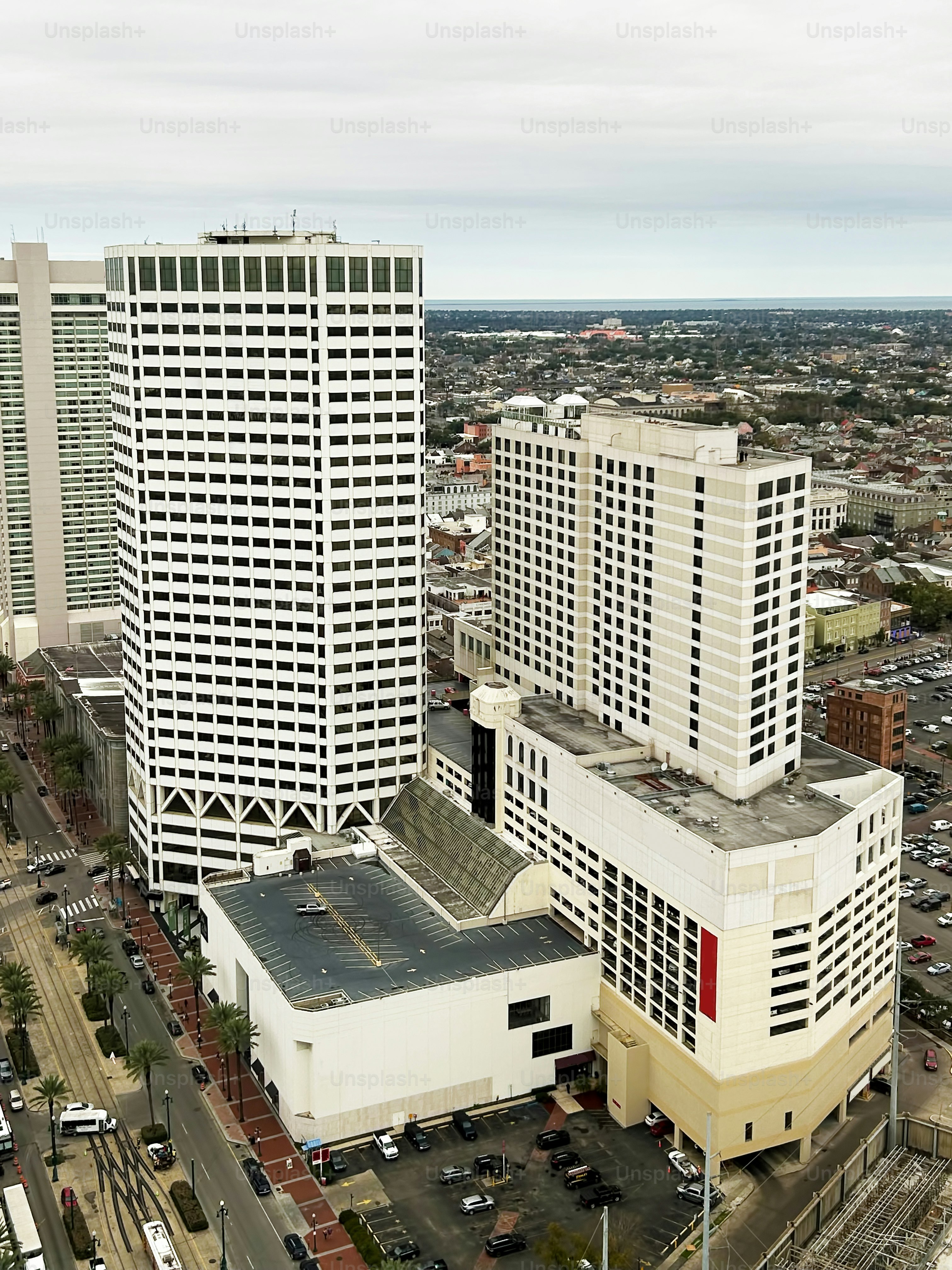 An aerial vertical view of New Orleans, Louisiana, United States