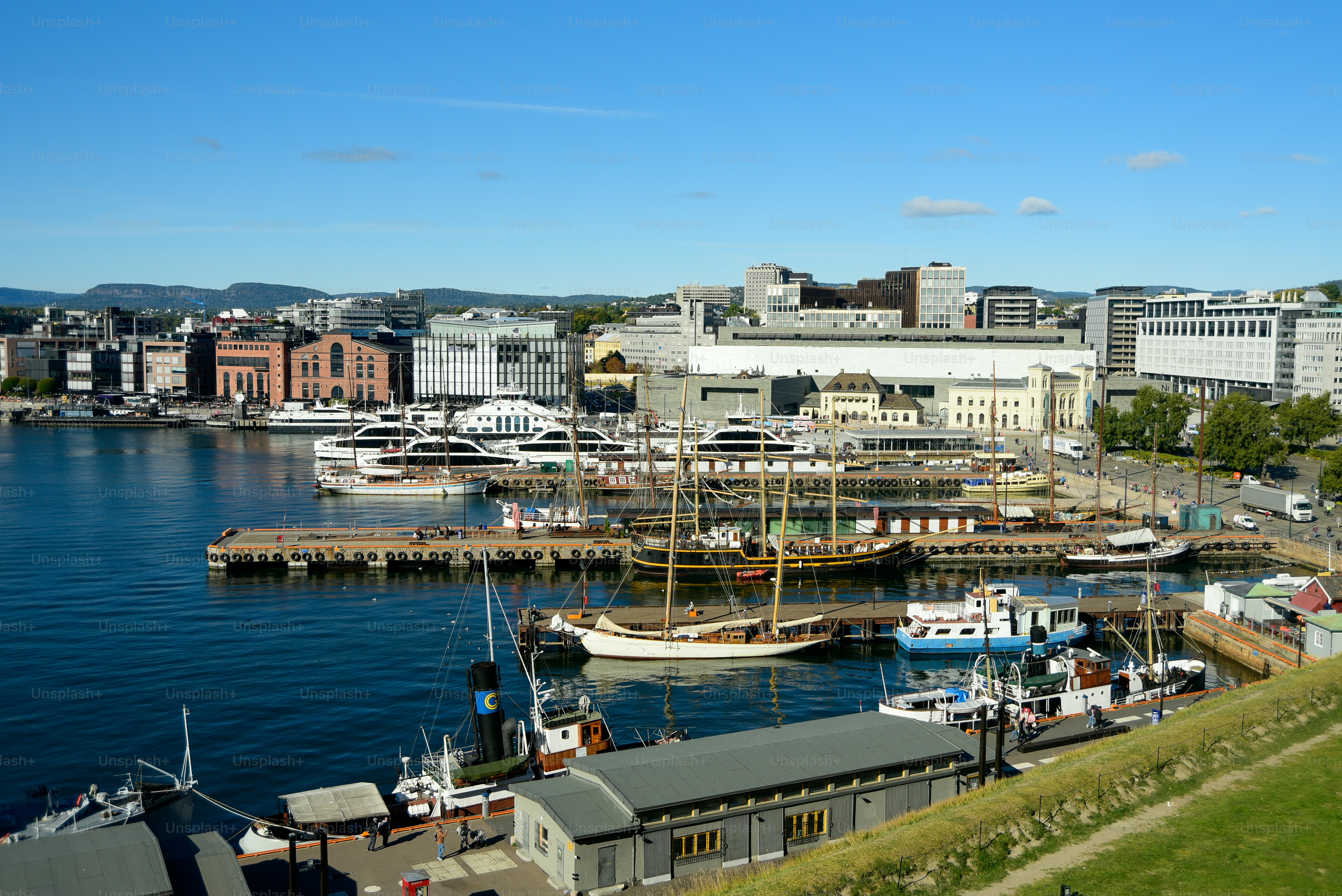 Splendido scenario di Oslo, la capitale della Norvegia